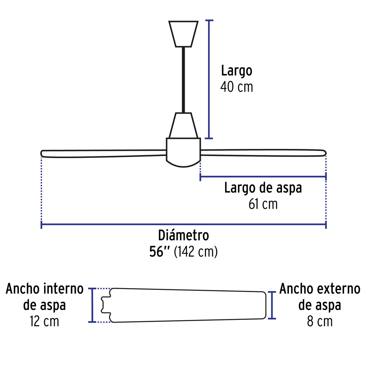 Ventilador de techo, 56", Volteck