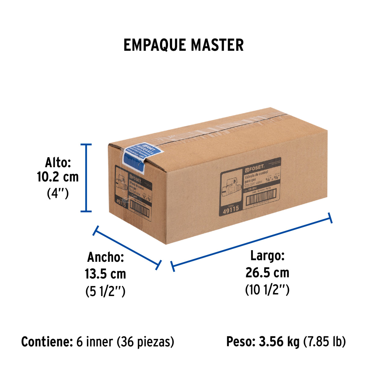 Válvula de control para gas de latón