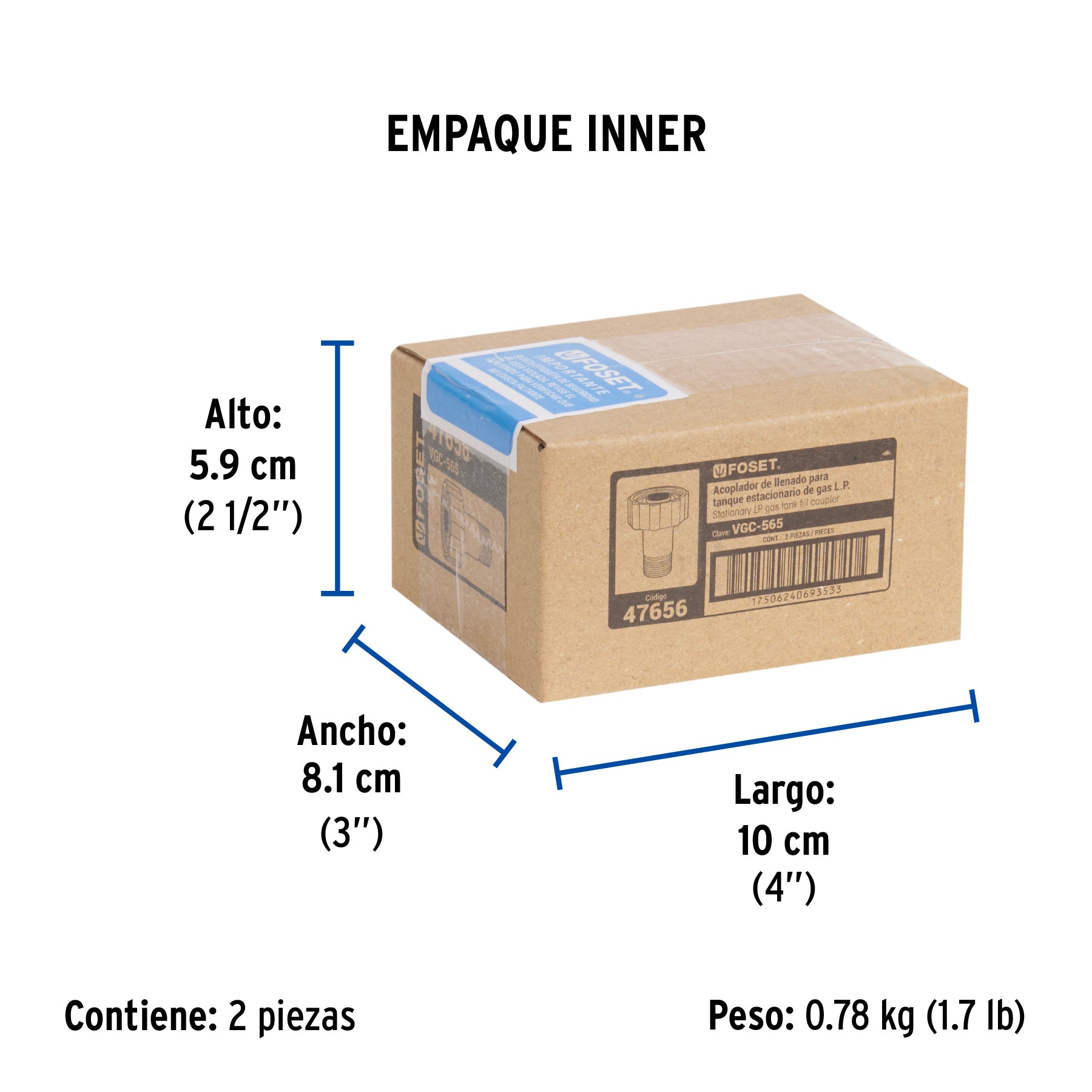 Acoplador llenado p/tanque estacionario,ACME 1-3/4x3/4'NPT