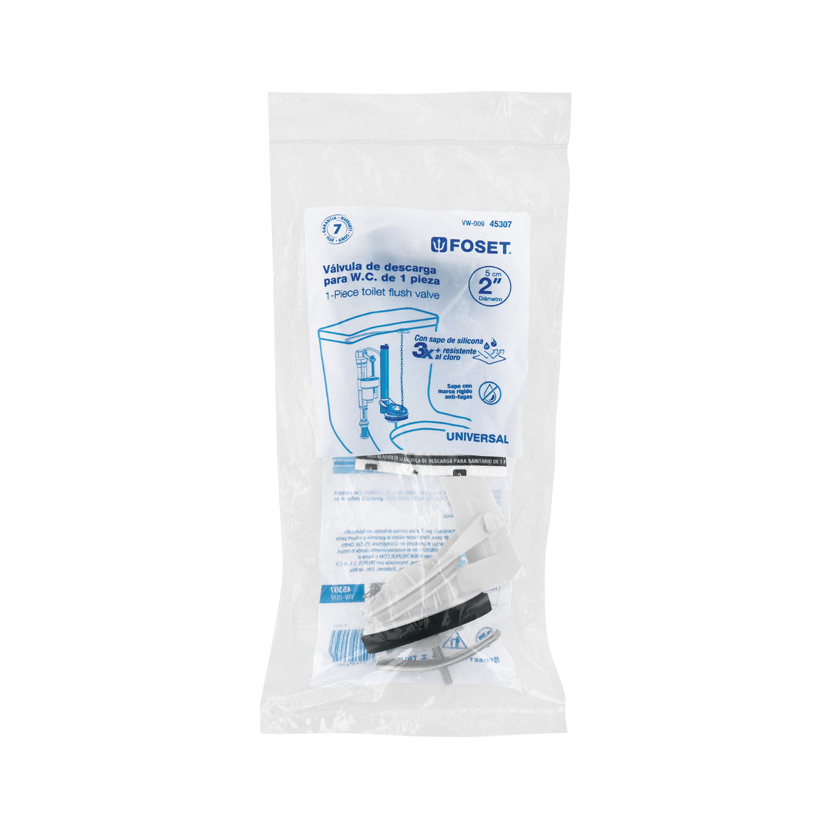 Válvula de descarga de 2' p/sanitario una pza,cadena inox