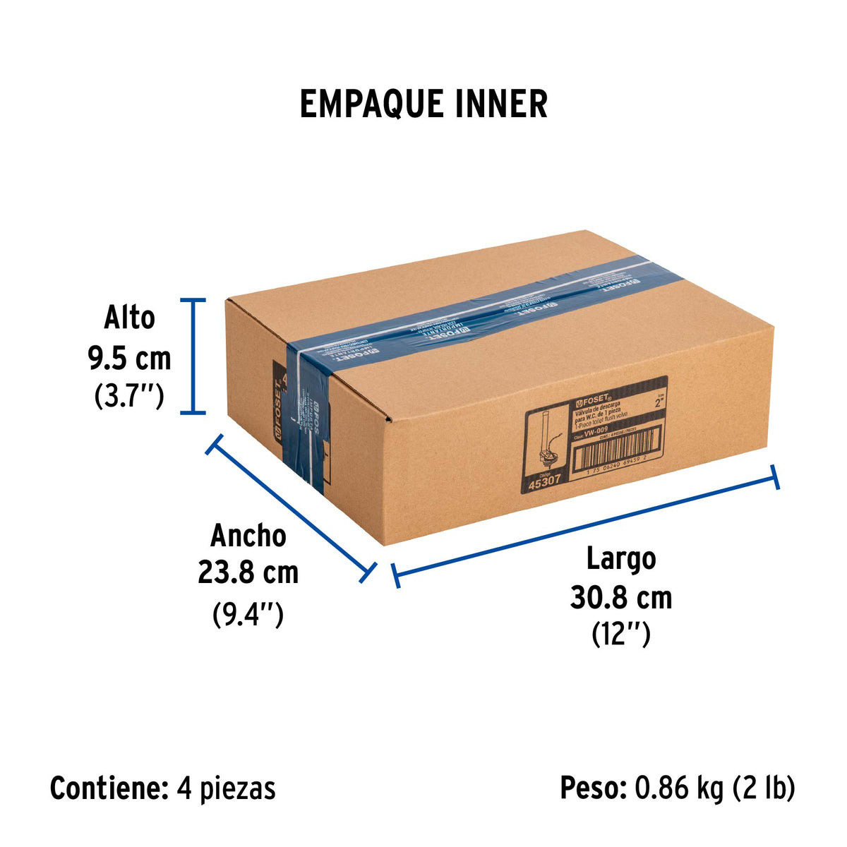 Válvula de descarga de 2' p/sanitario una pza,cadena inox