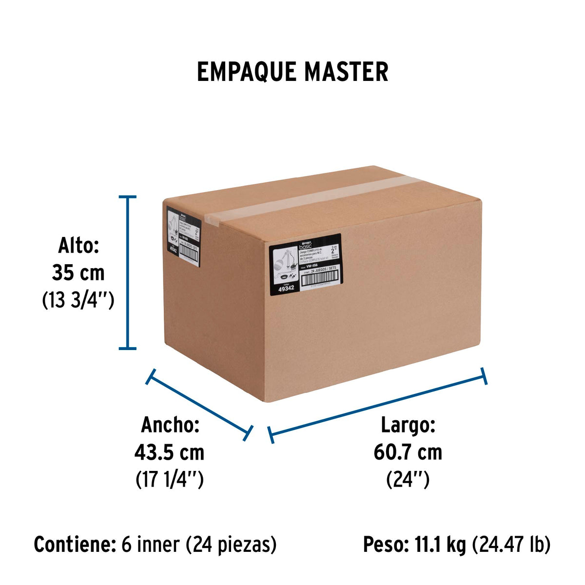 Juego completo de accesorios de plástico para tanque bajo