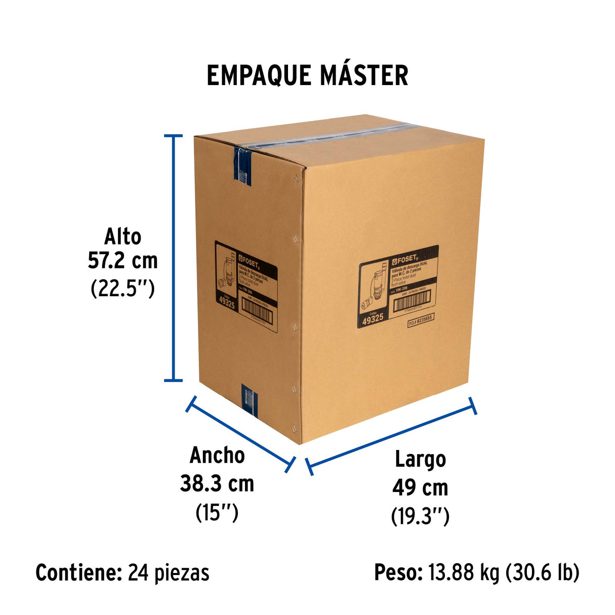 Válvula de descarga, sistema dual para tanque bajo