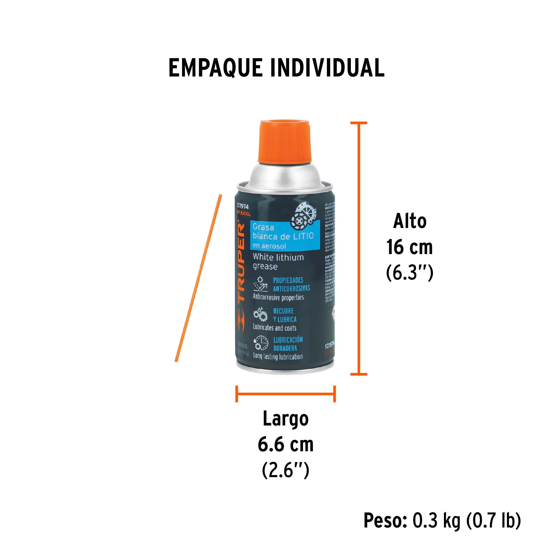 Grasa blanca de litio en aerosol 295 ml