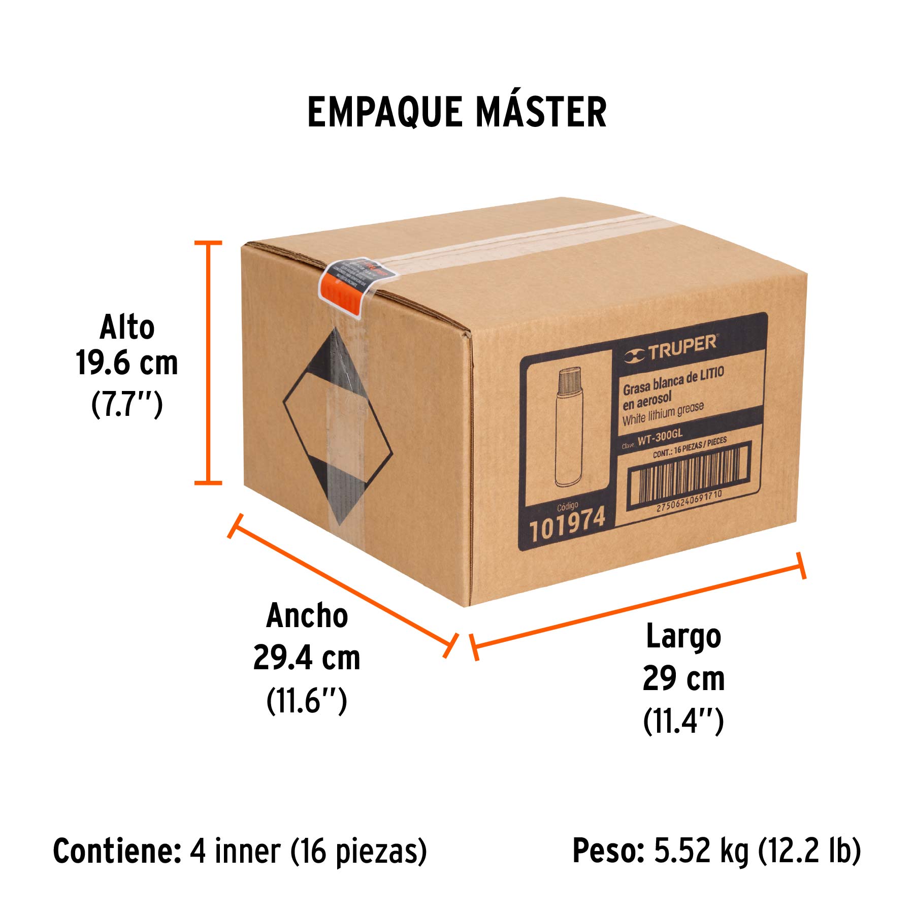 Grasa blanca de litio en aerosol 295 ml