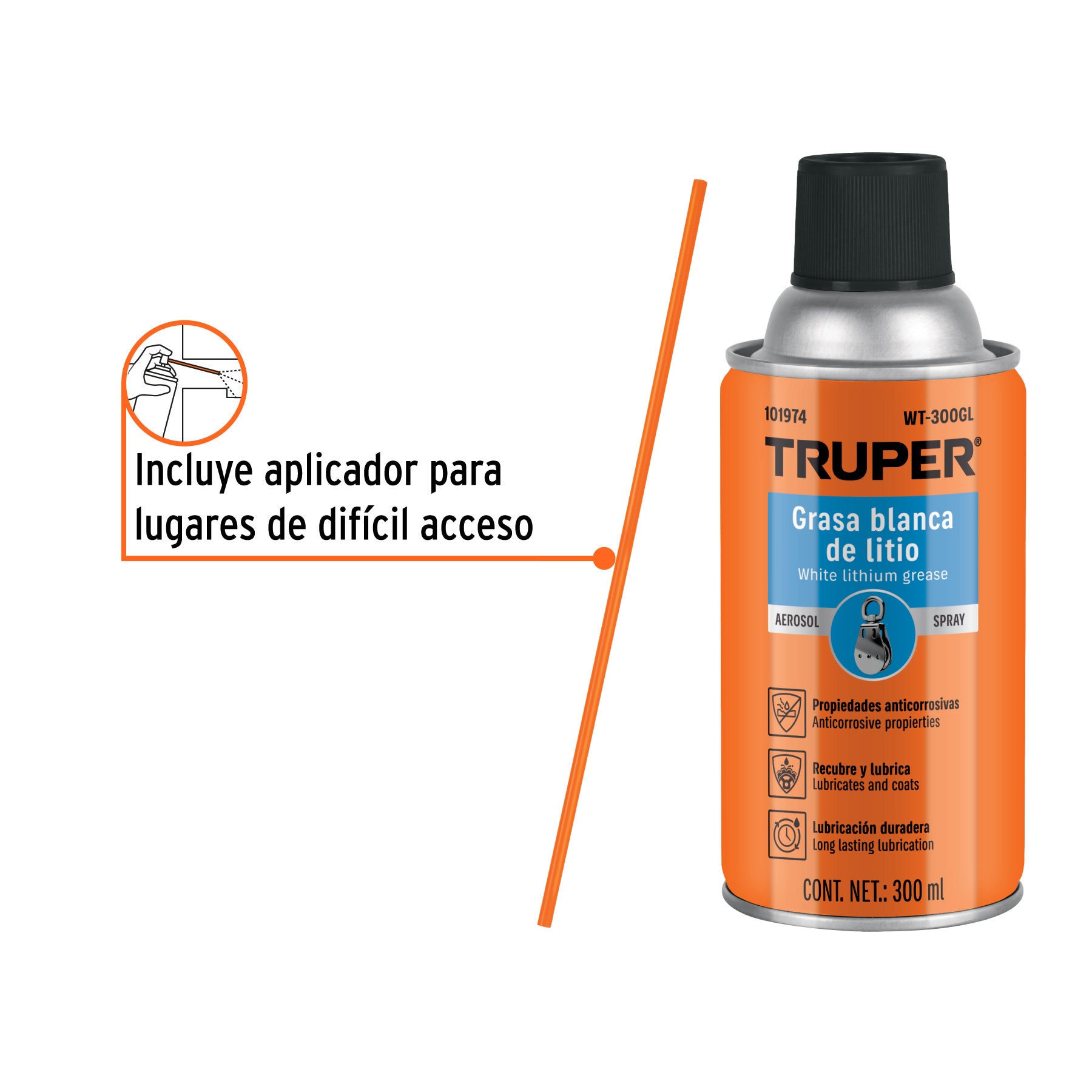 Grasa blanca de litio en aerosol 295 ml