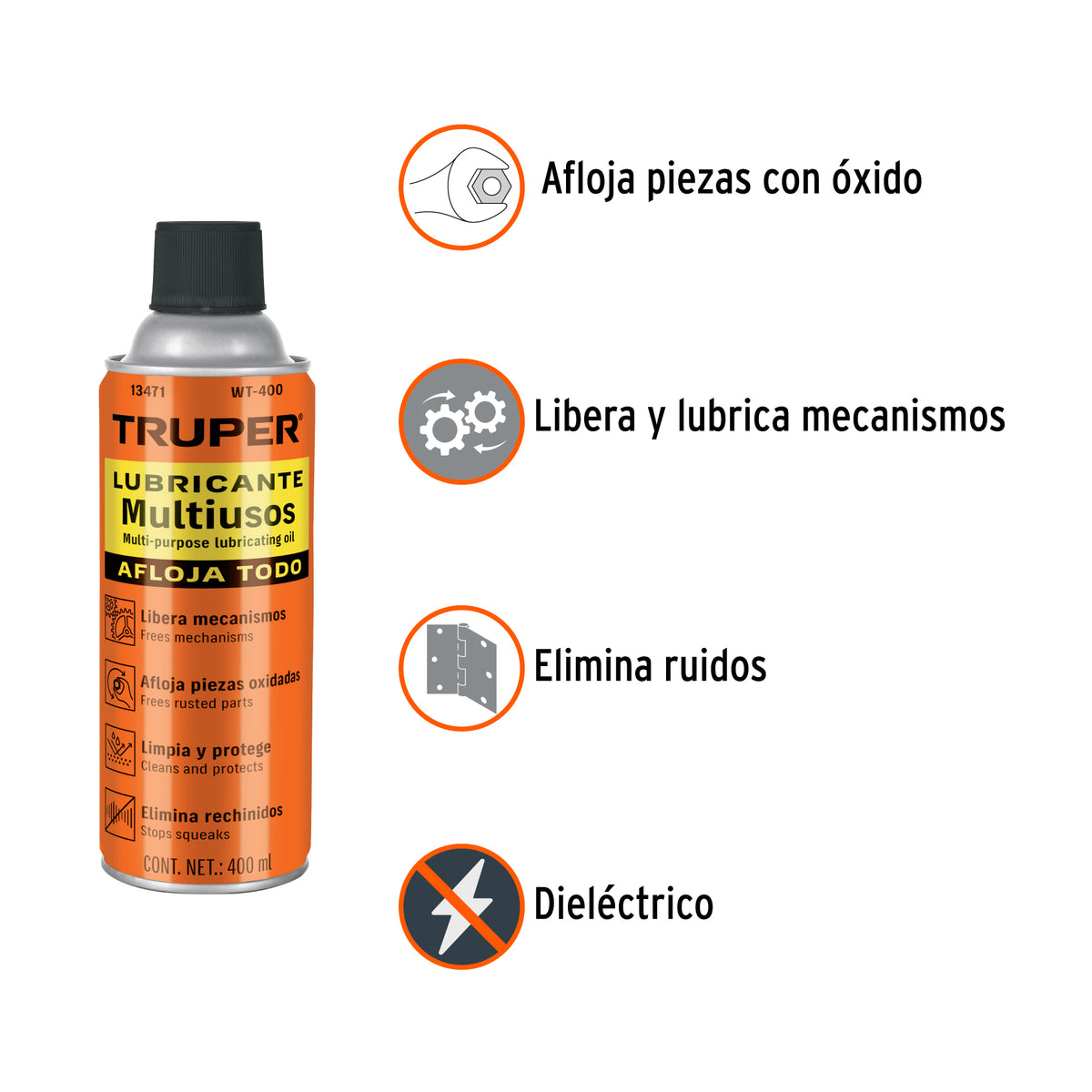Aceite aflojatodo en aerosol, 400 ml