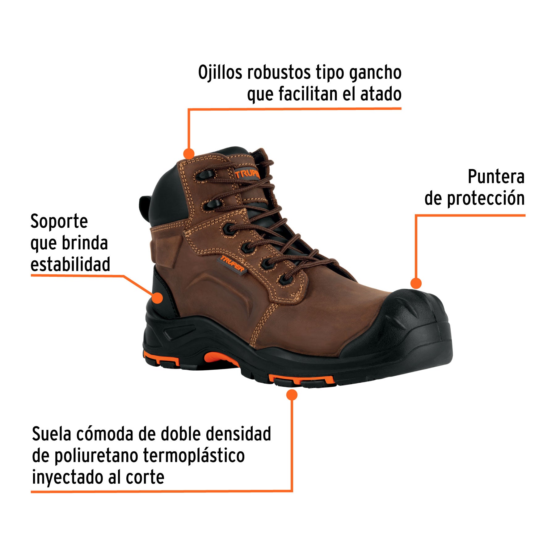 Zapatos dieléctricos con casquillo, #26, café