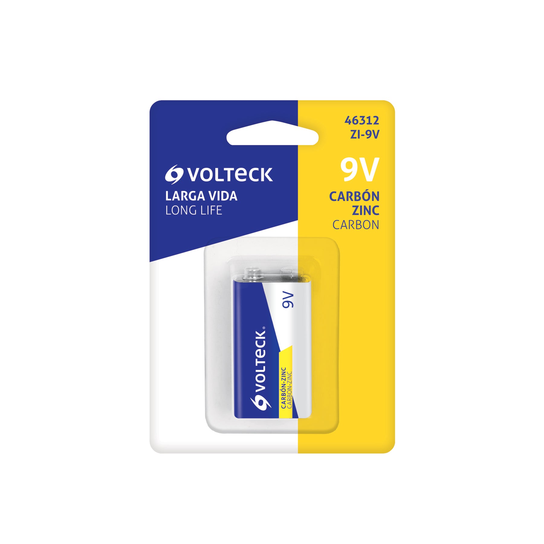 Pila zinc-carbón 9v, blister, Volteck