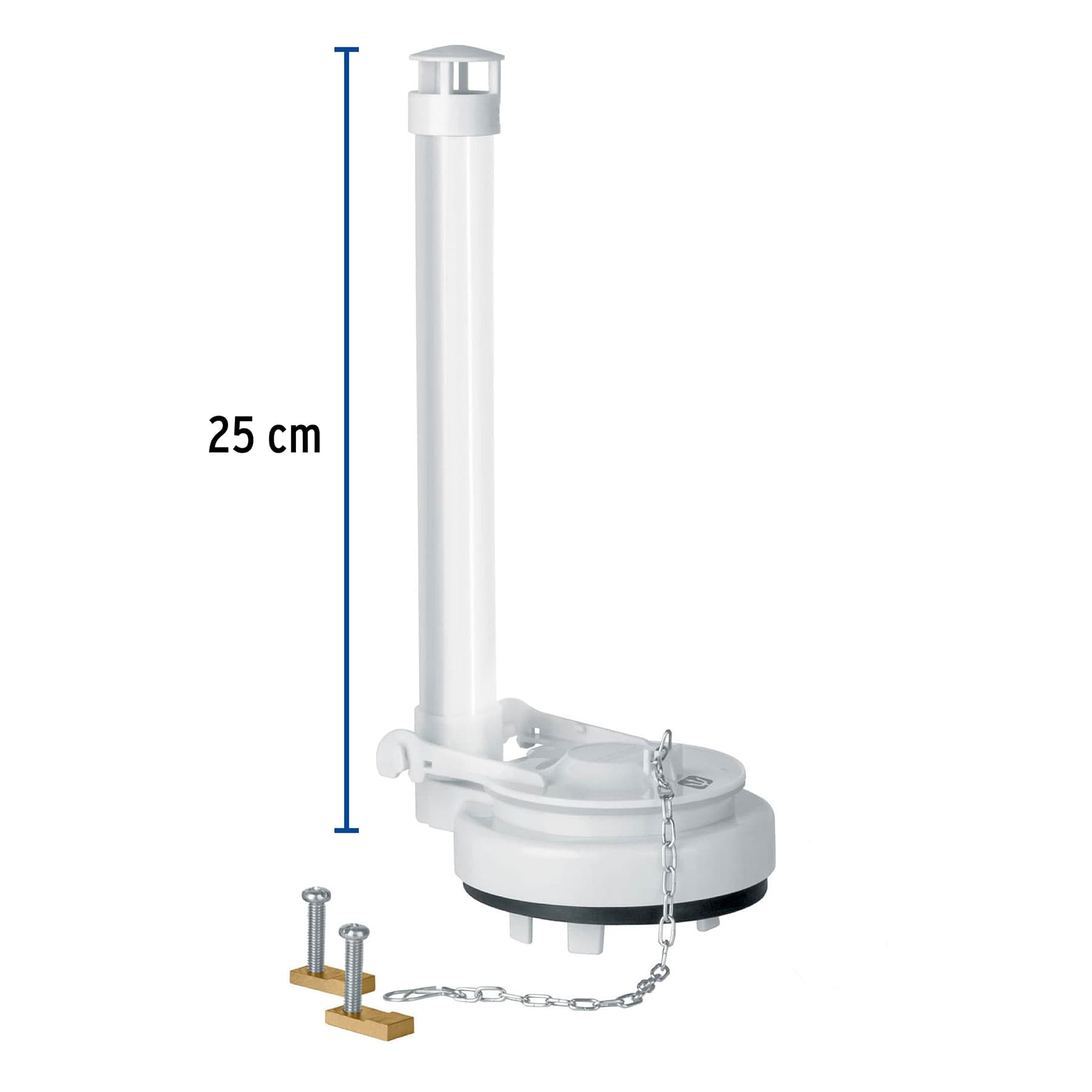 Válvula de descarga de 3' p/sanitario una pza, cadena Inox