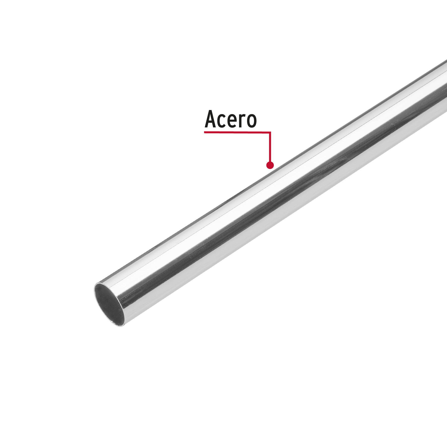 Tubo redondo de 1.5 m en acero cromado para closet, Hermex