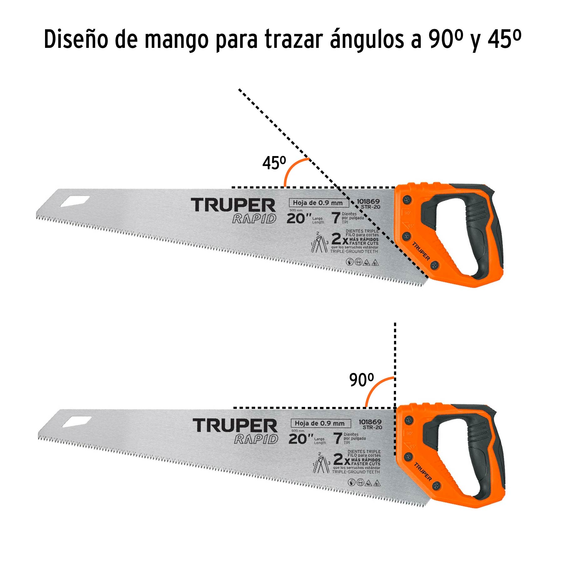 Serrucho Rapid 20', mango Comfort grip