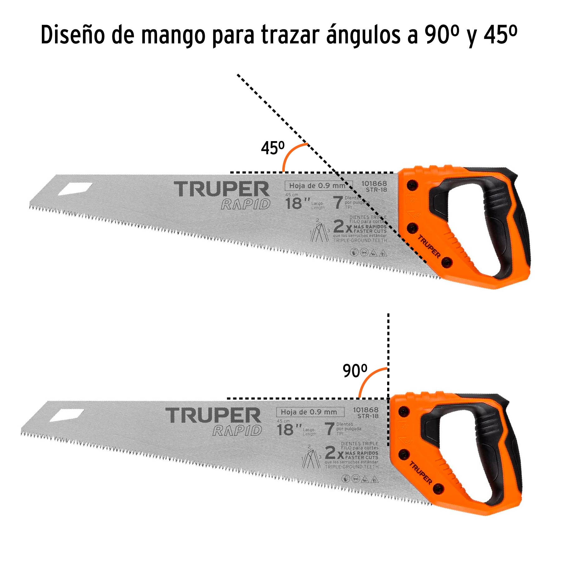 Serrucho Rapid 18', mango Comfort grip
