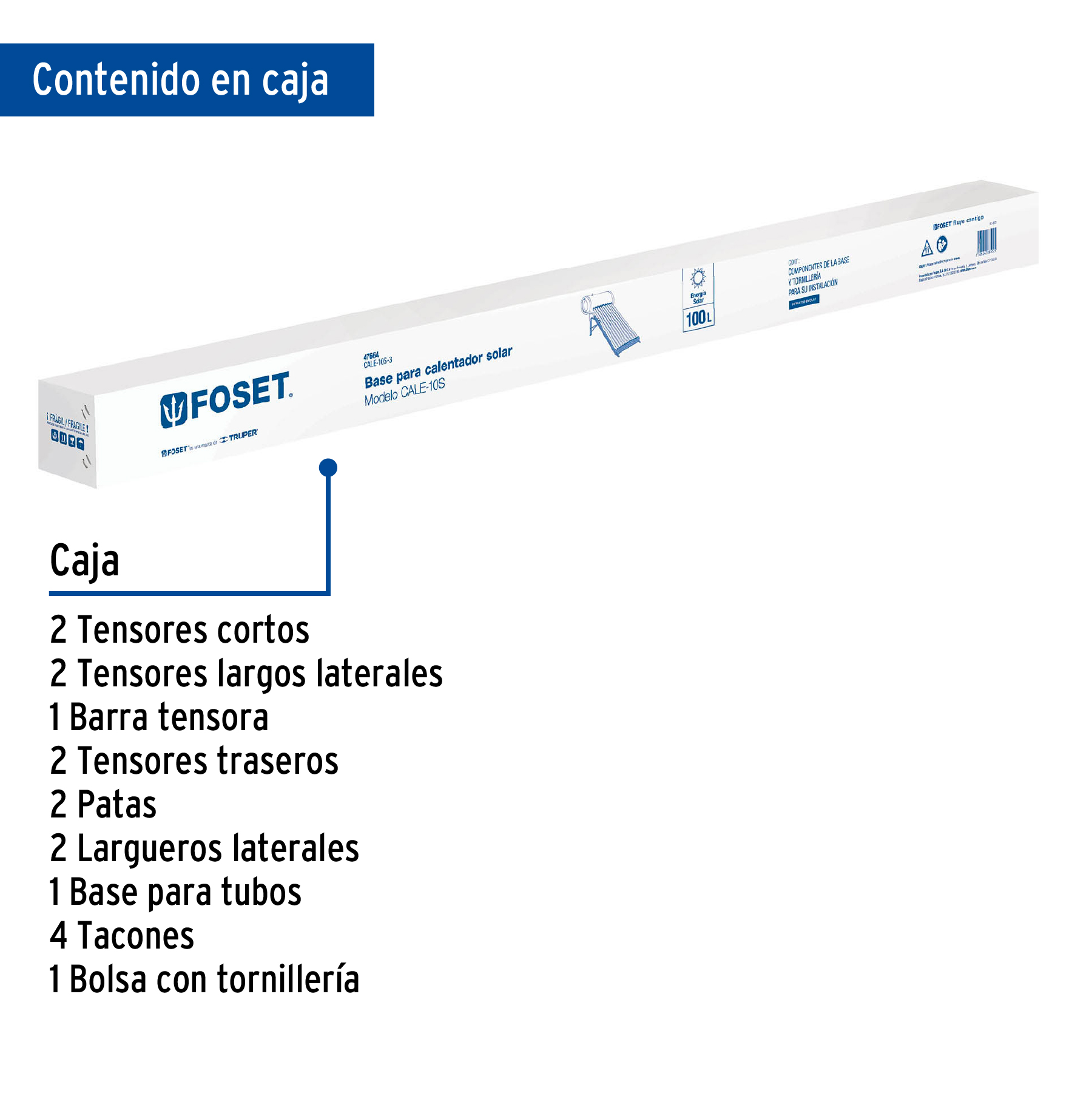 Base para termotanque p/calentador solar CALE-10S, FOSET