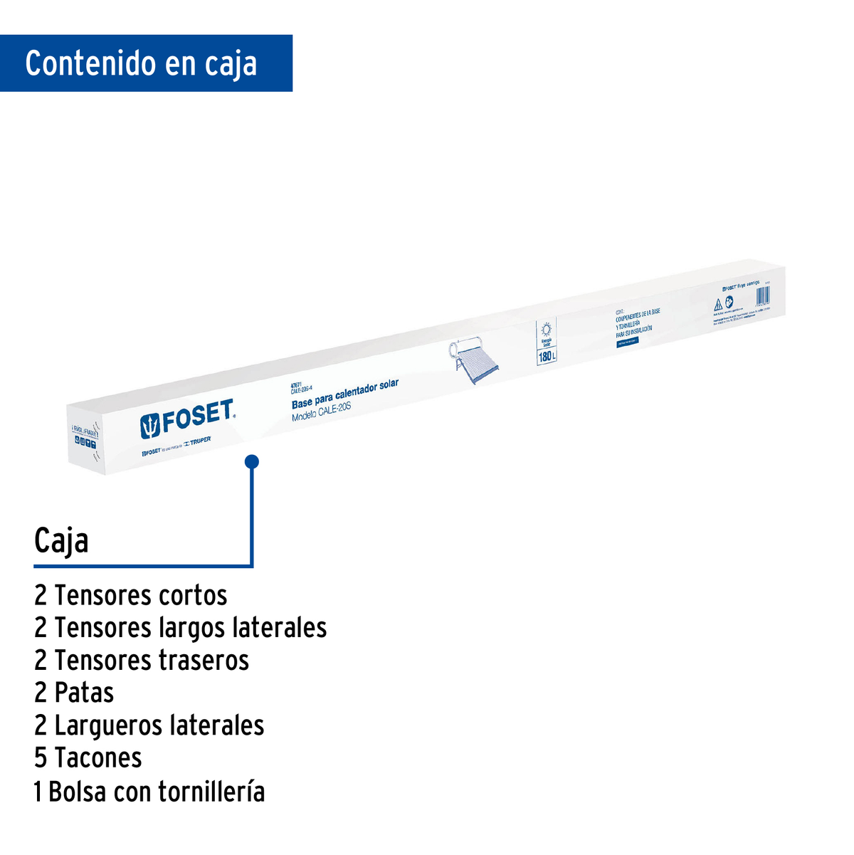 Base para termotanque p/calentador solar CALE-20S, FOSET