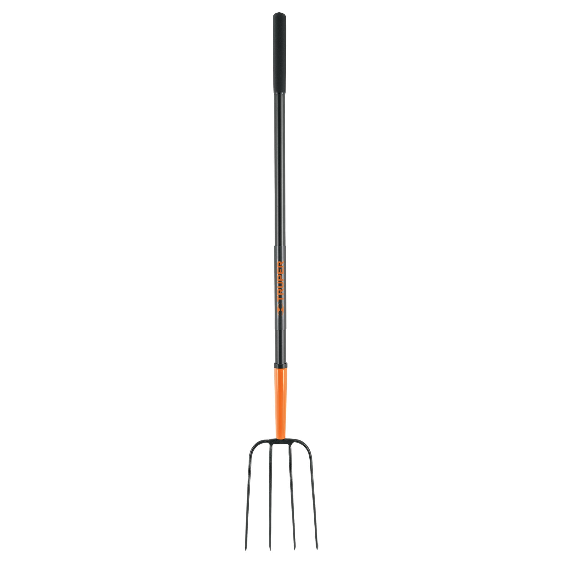 Bieldo para paja, 4 dientes, mango de acero 48'