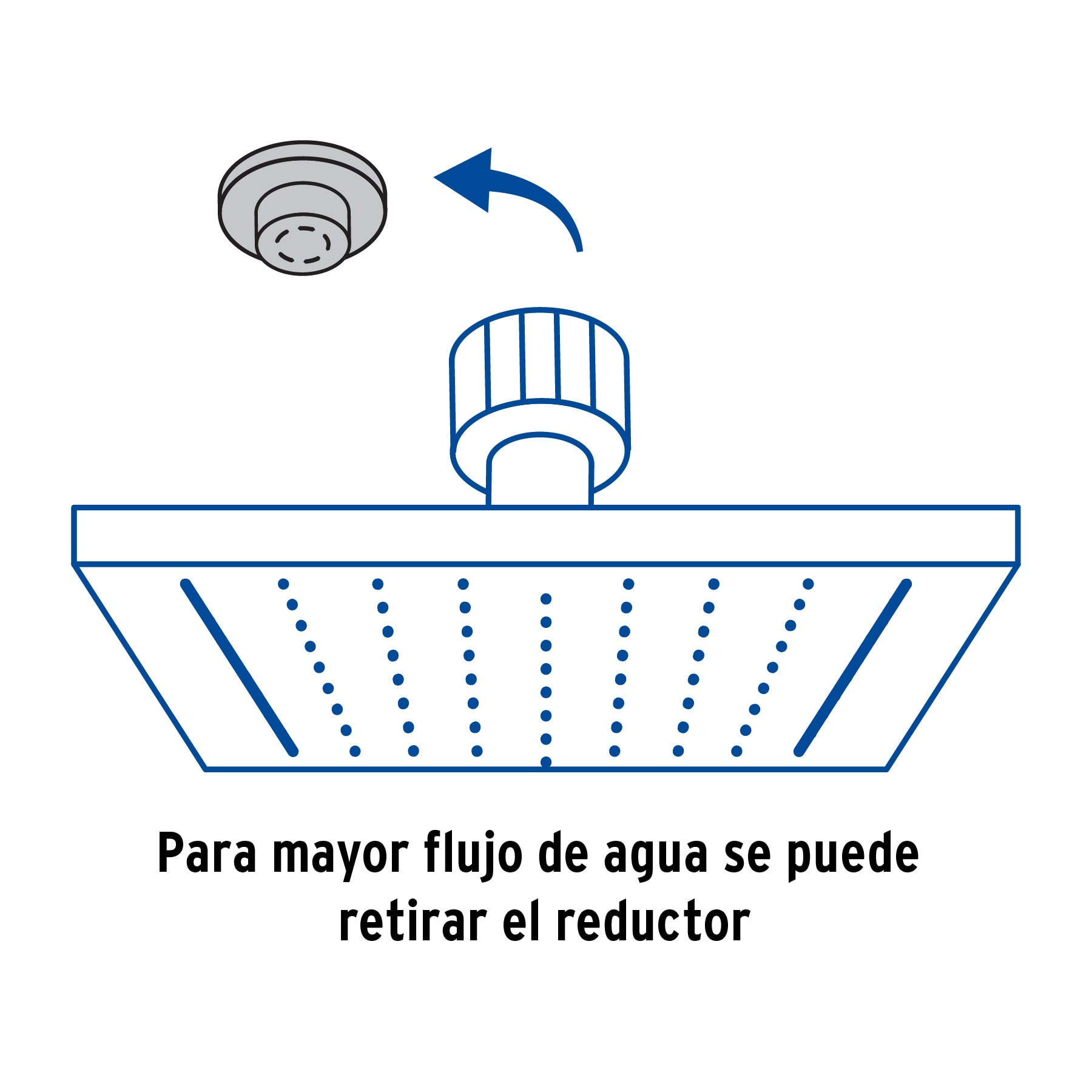 Regadera cuadrada 6', acero inox, sin brazo, negro, Túbig