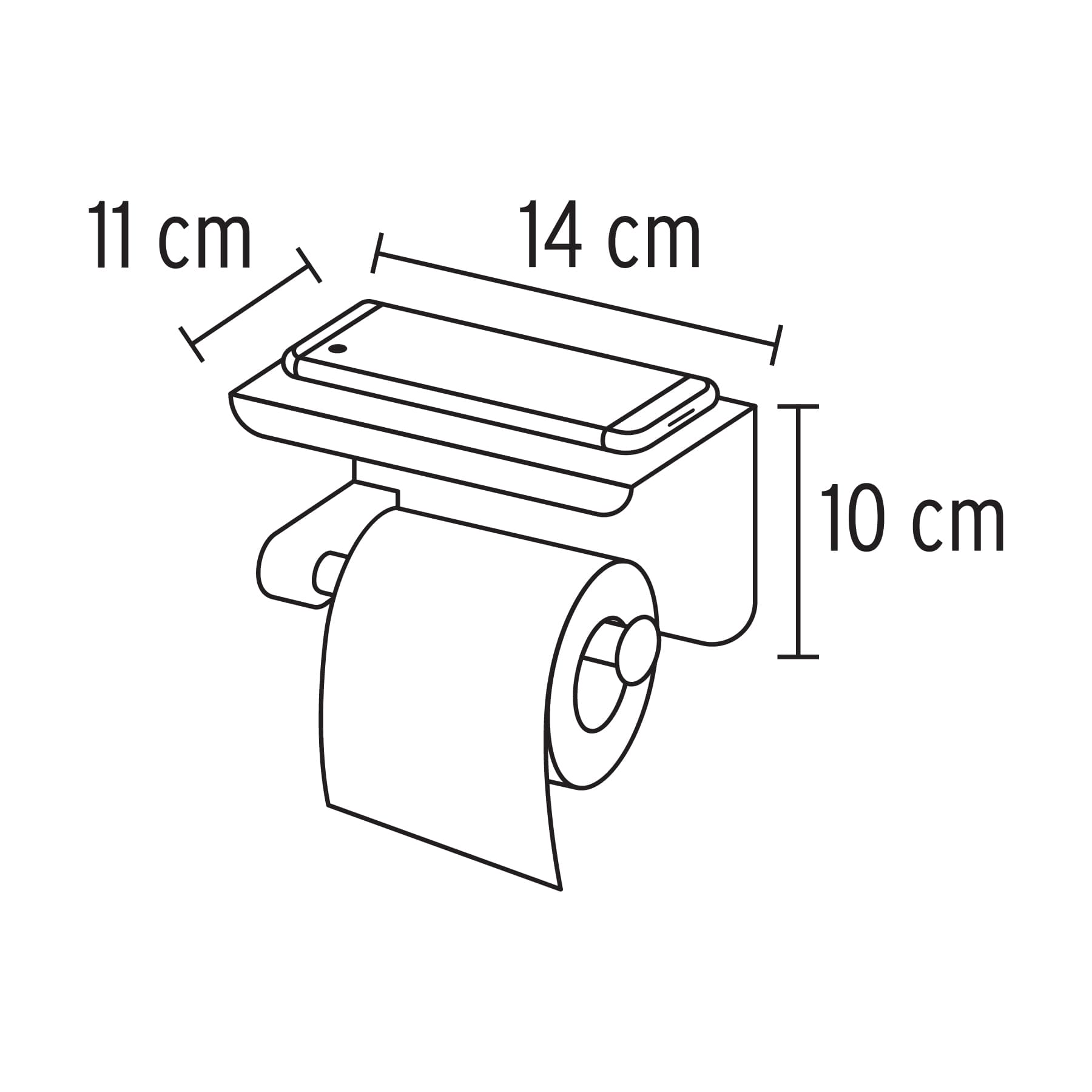 Porta rollo con soporte para celular, cromo, Riviera