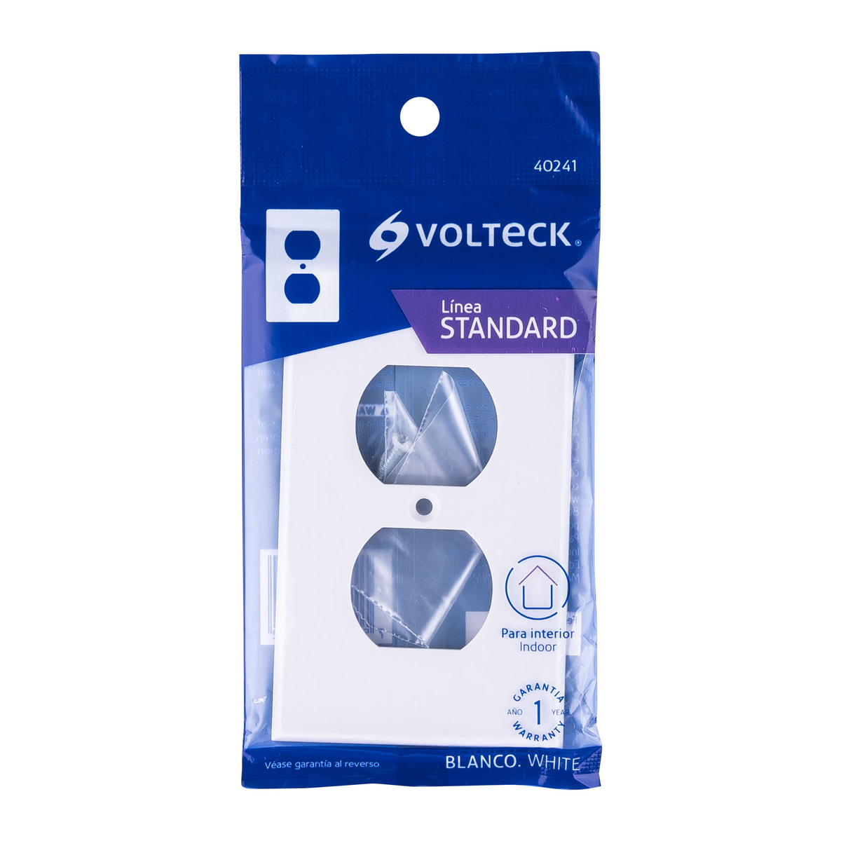 Placa de ABS dúplex, Standard, blanco Volteck