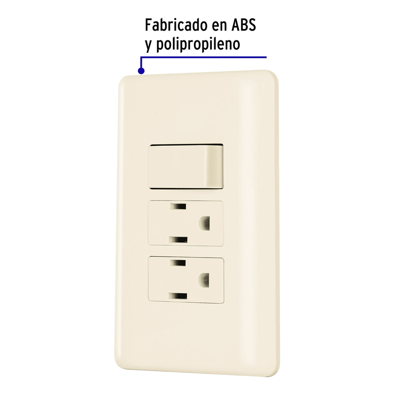 Placa armada interruptor y 2 contactos, marfil, Basic