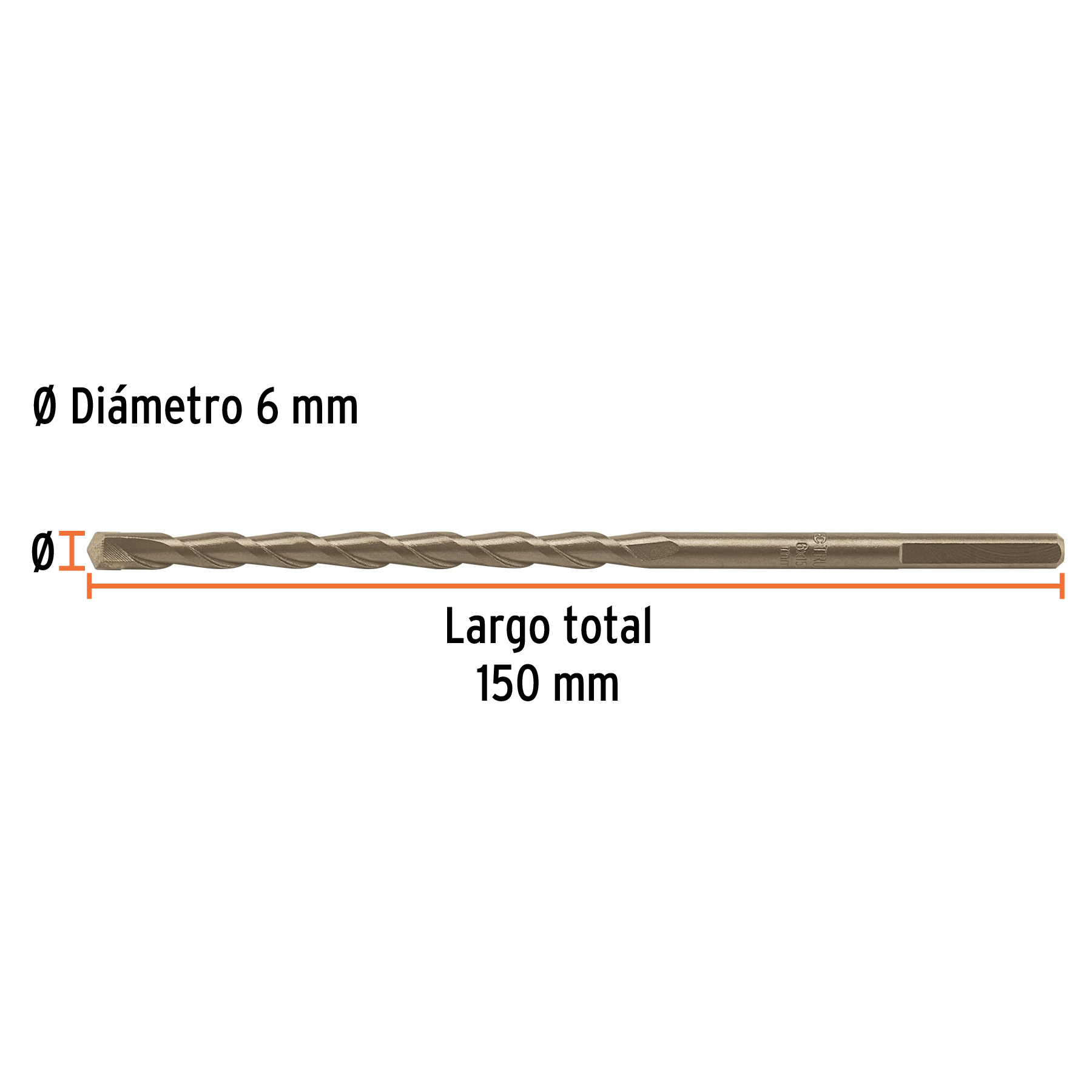 Broca para concreto 6 x 150 mm, Truper