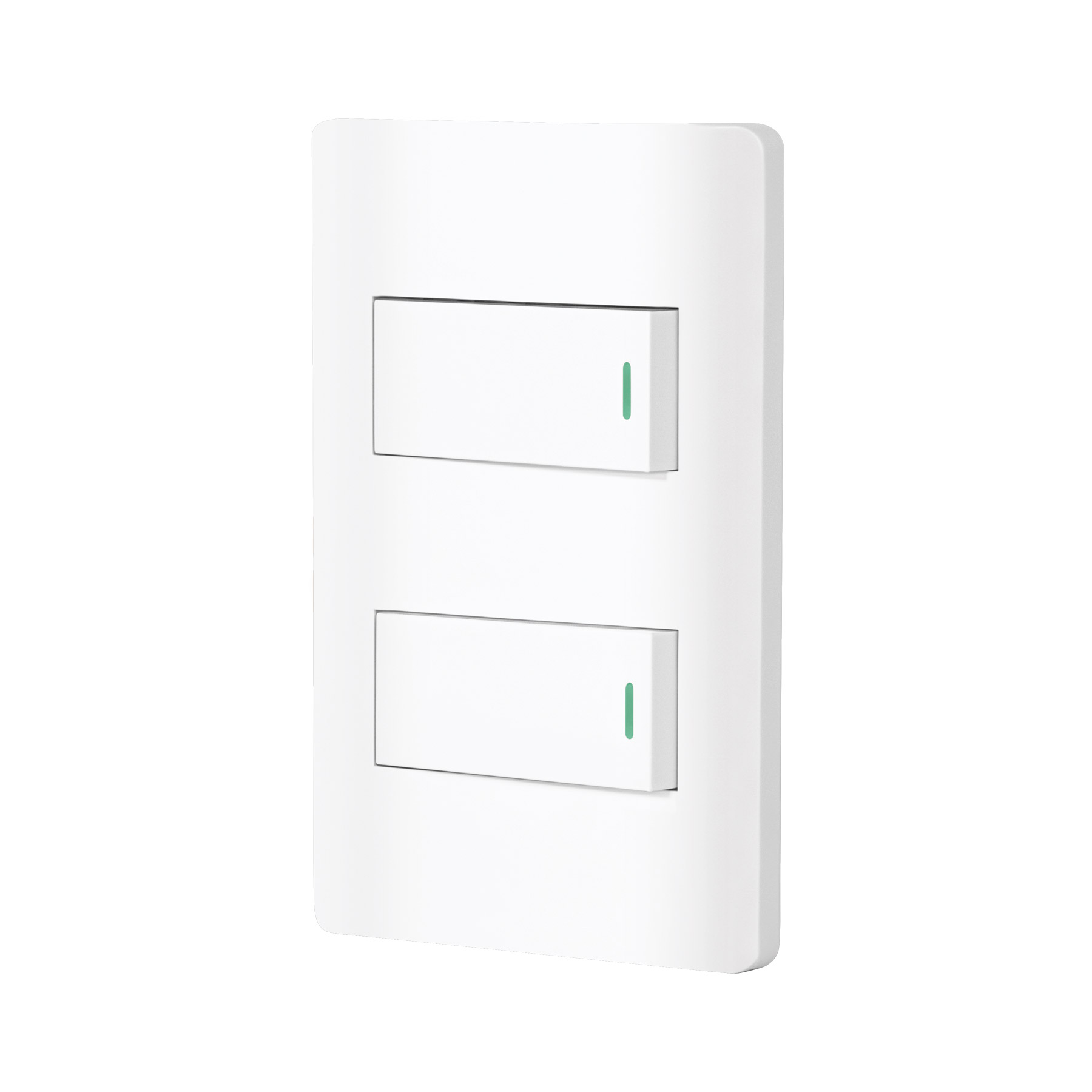 Placa armada blanca con 2 interruptores 1 módulo, Lisboa
