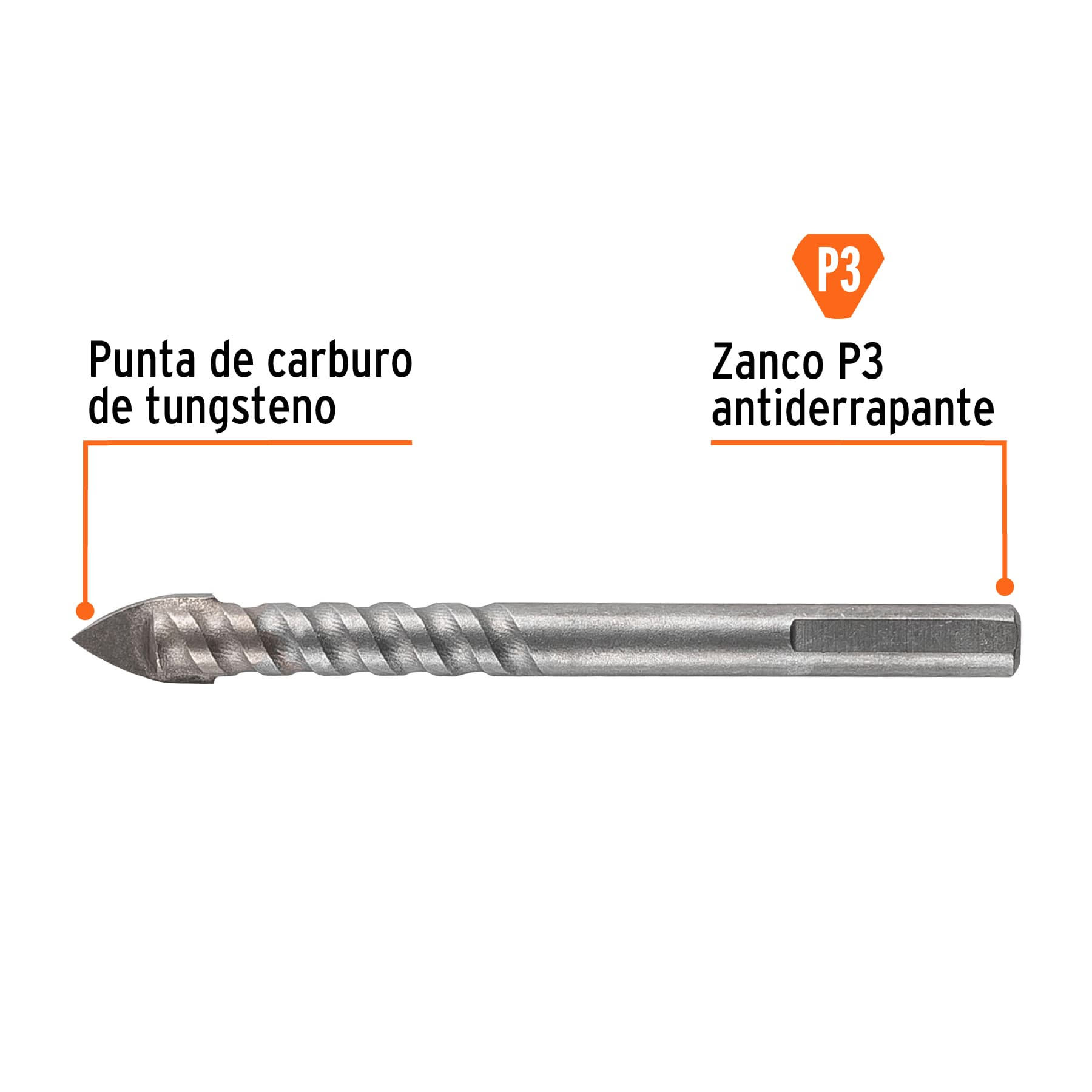 Broca para vidrio y azulejo 3/8', Truper Expert