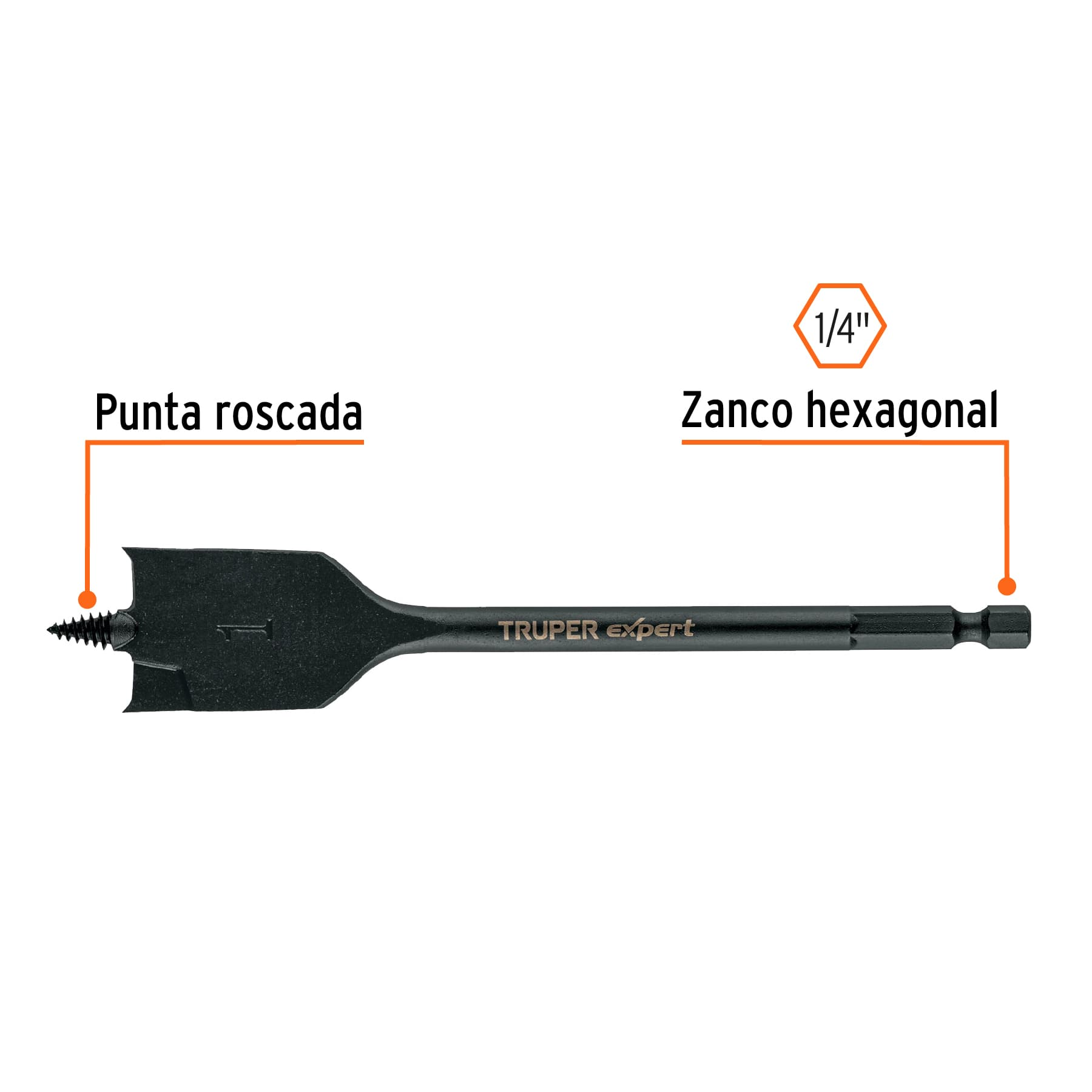 Broca plana de manita 1', Truper Expert