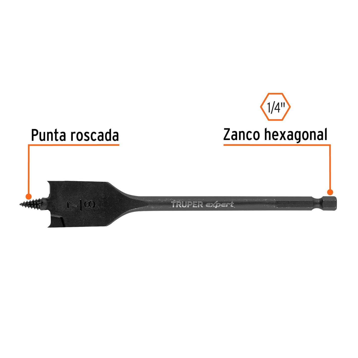 Broca plana de manita 7/8',Truper Expert