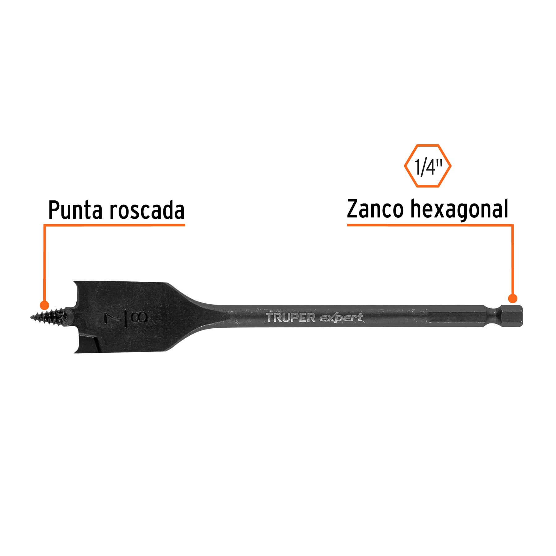Broca plana de manita 7/8',Truper Expert