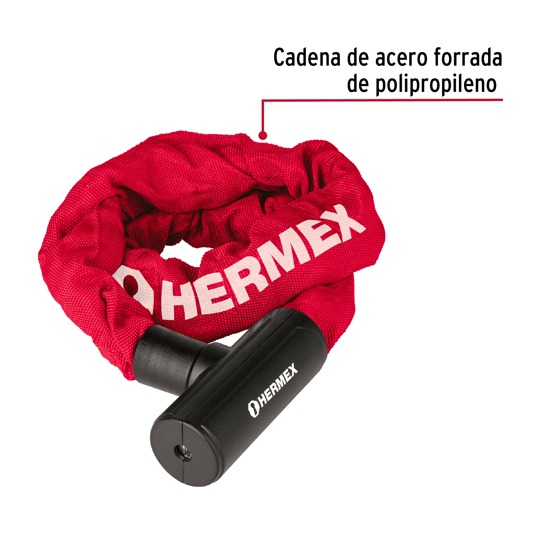 Candado con cadena forrada de 10 mm