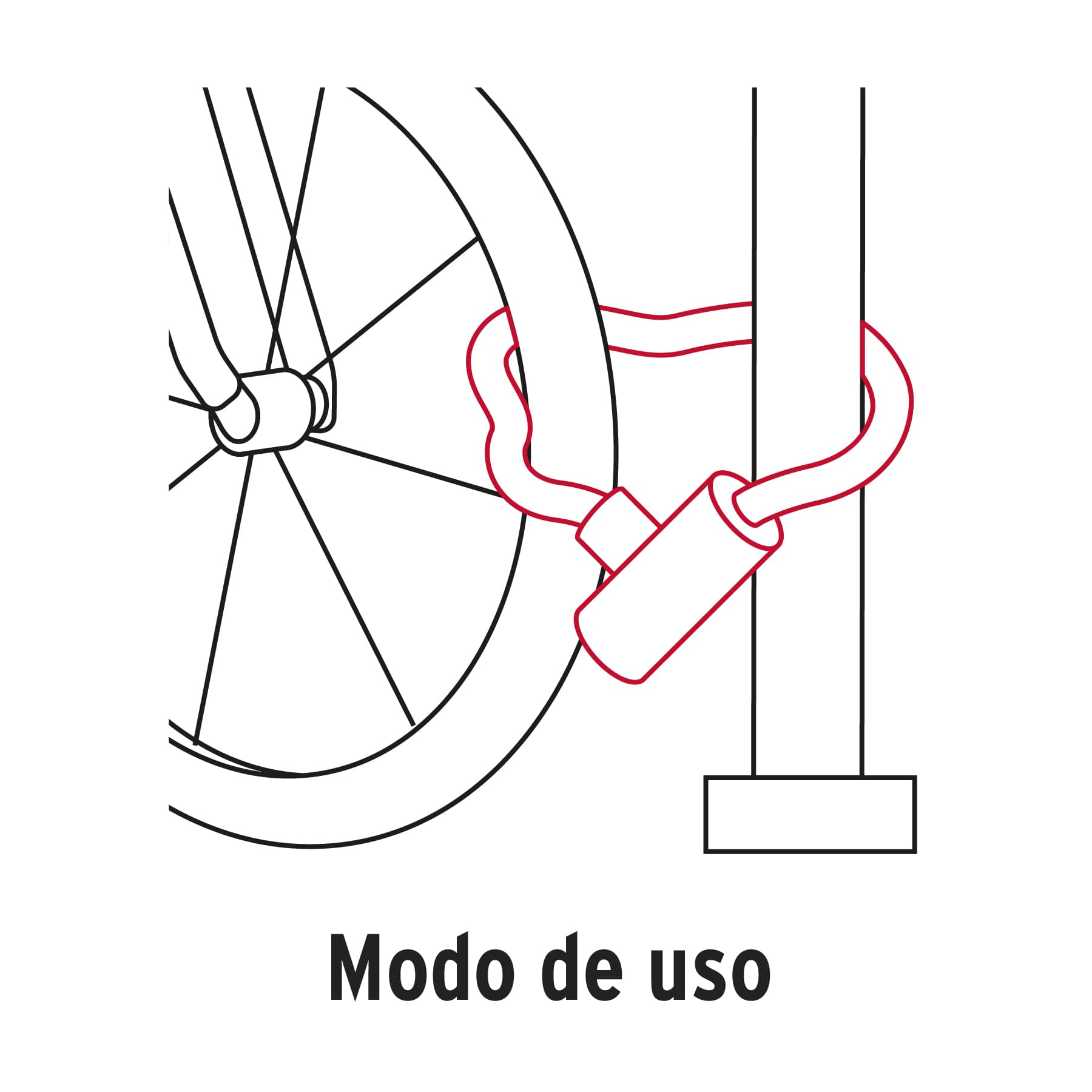 Candado con cadena forrada de 10 mm
