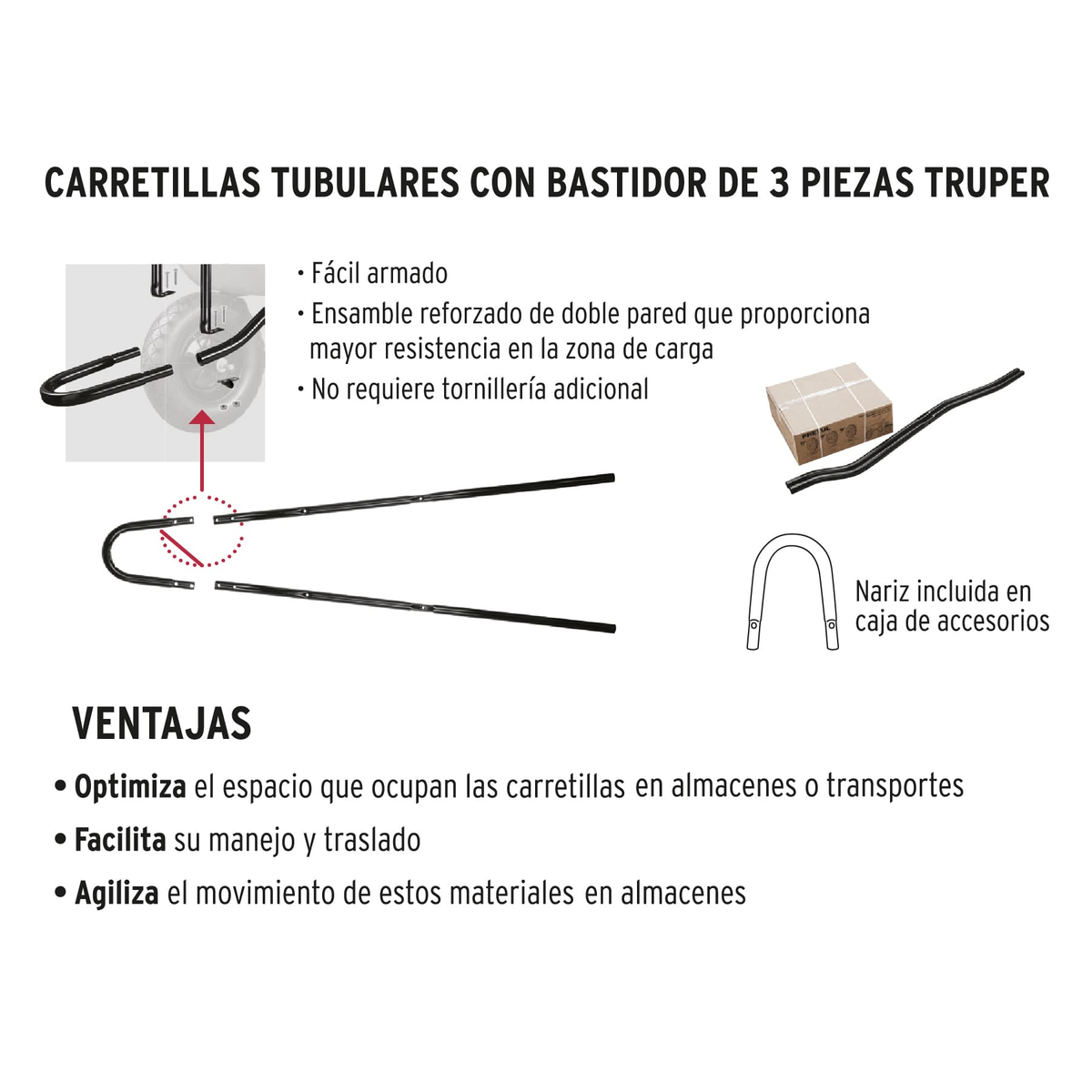 Carretilla 5.5 ft3, llanta neumática reforzada