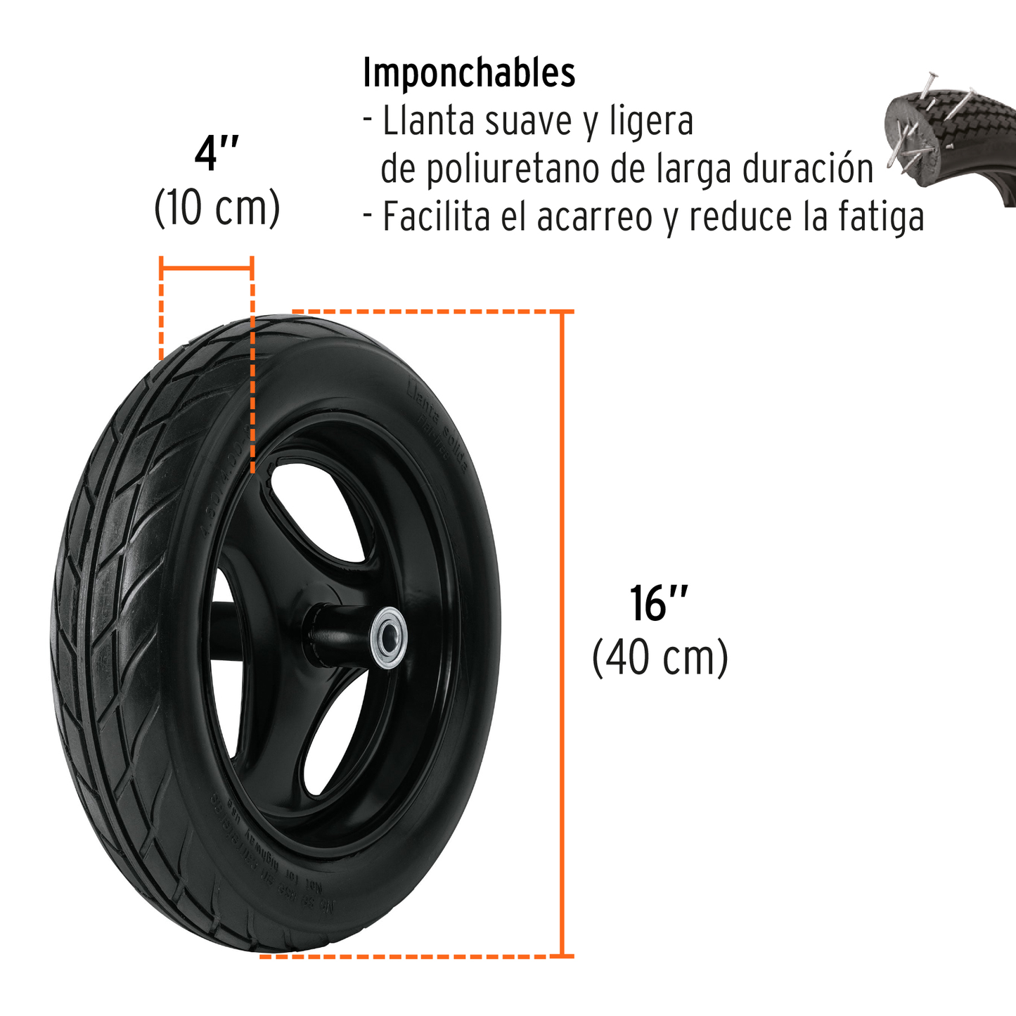 Carretilla 5.5 ft3, súper reforzada,Truper Expert
