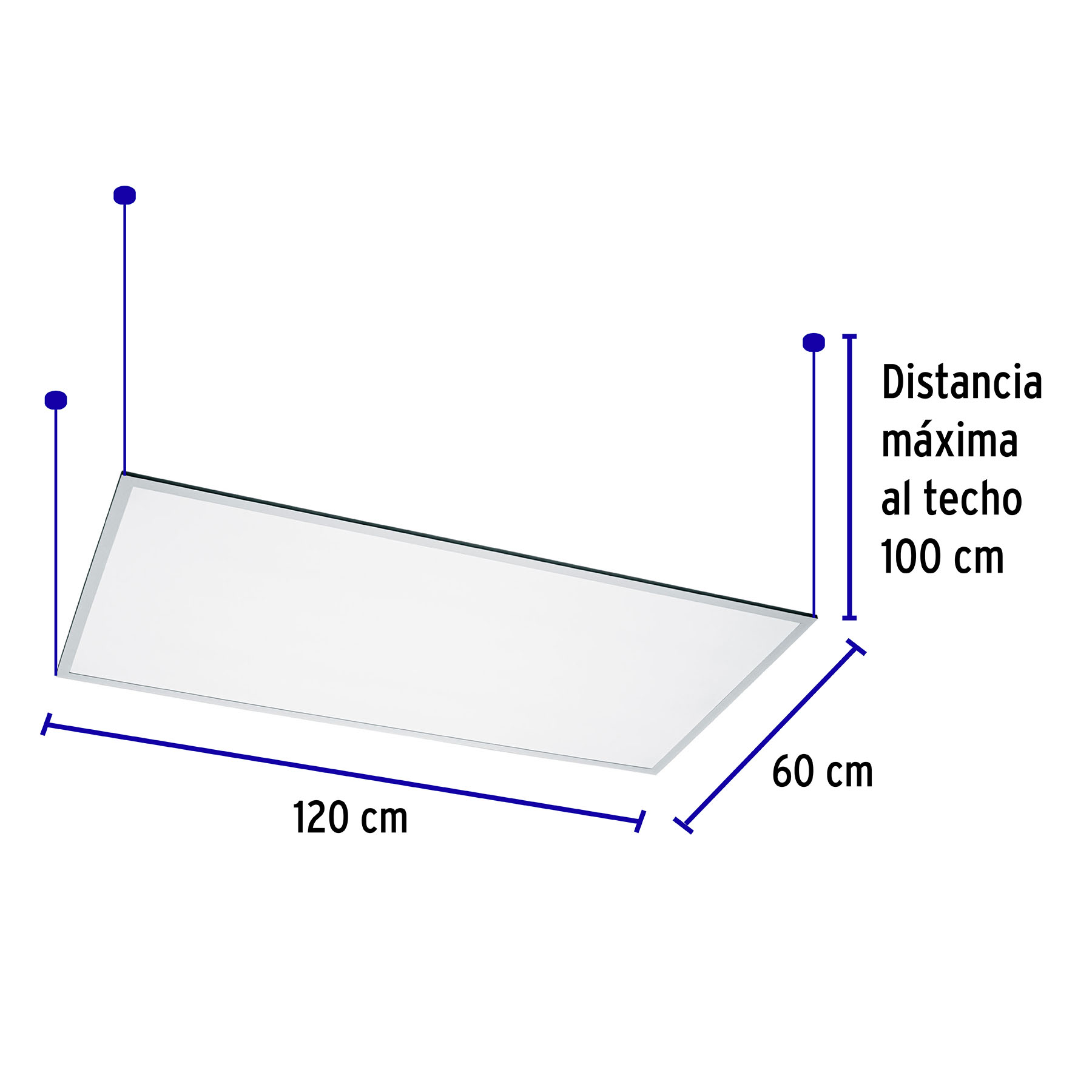 Panel delgado colgante de LED 65 W 60 x 120 cm luz neutra