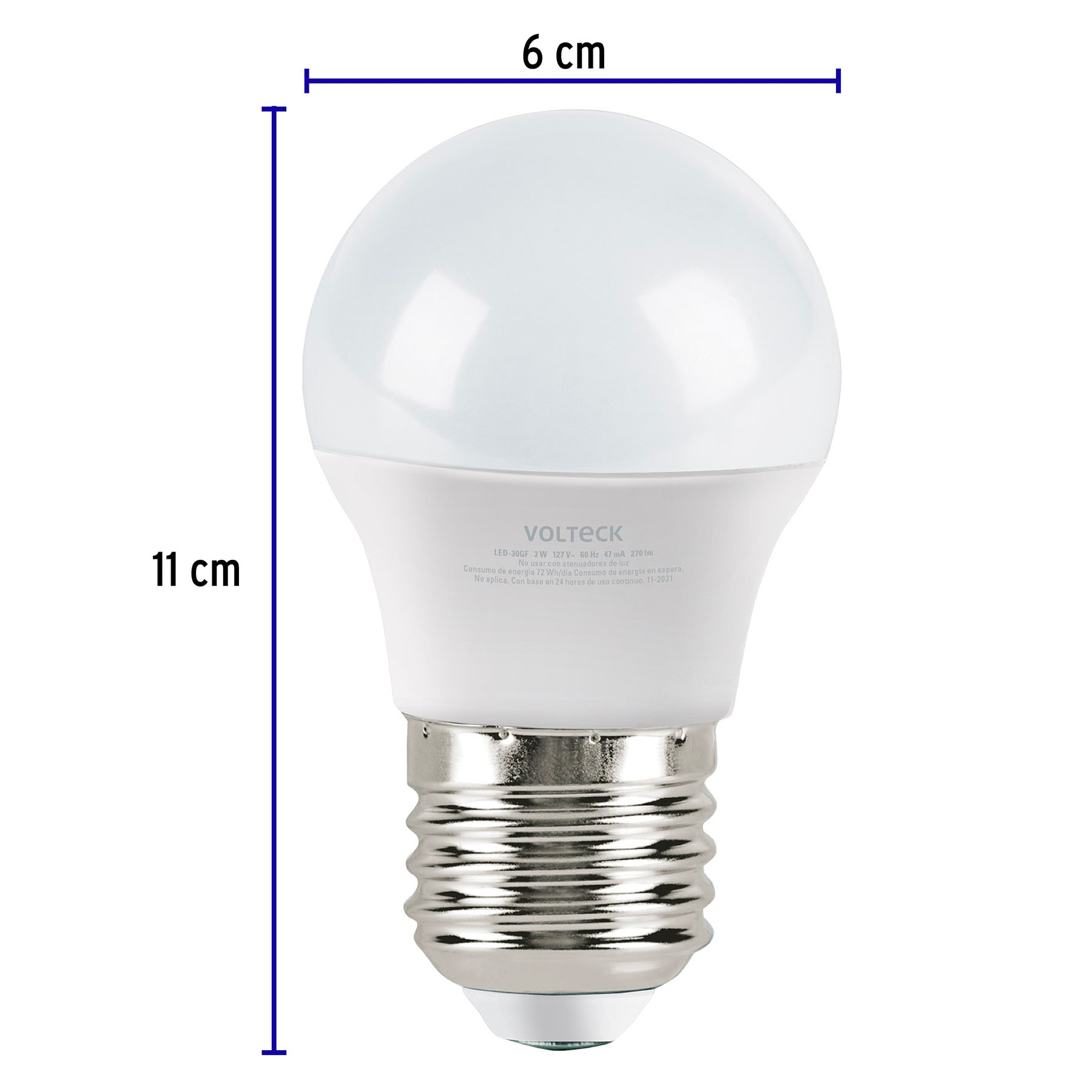 Pack de 4 lámparas de LED A19 8 W, luz cálida, caja, Basic