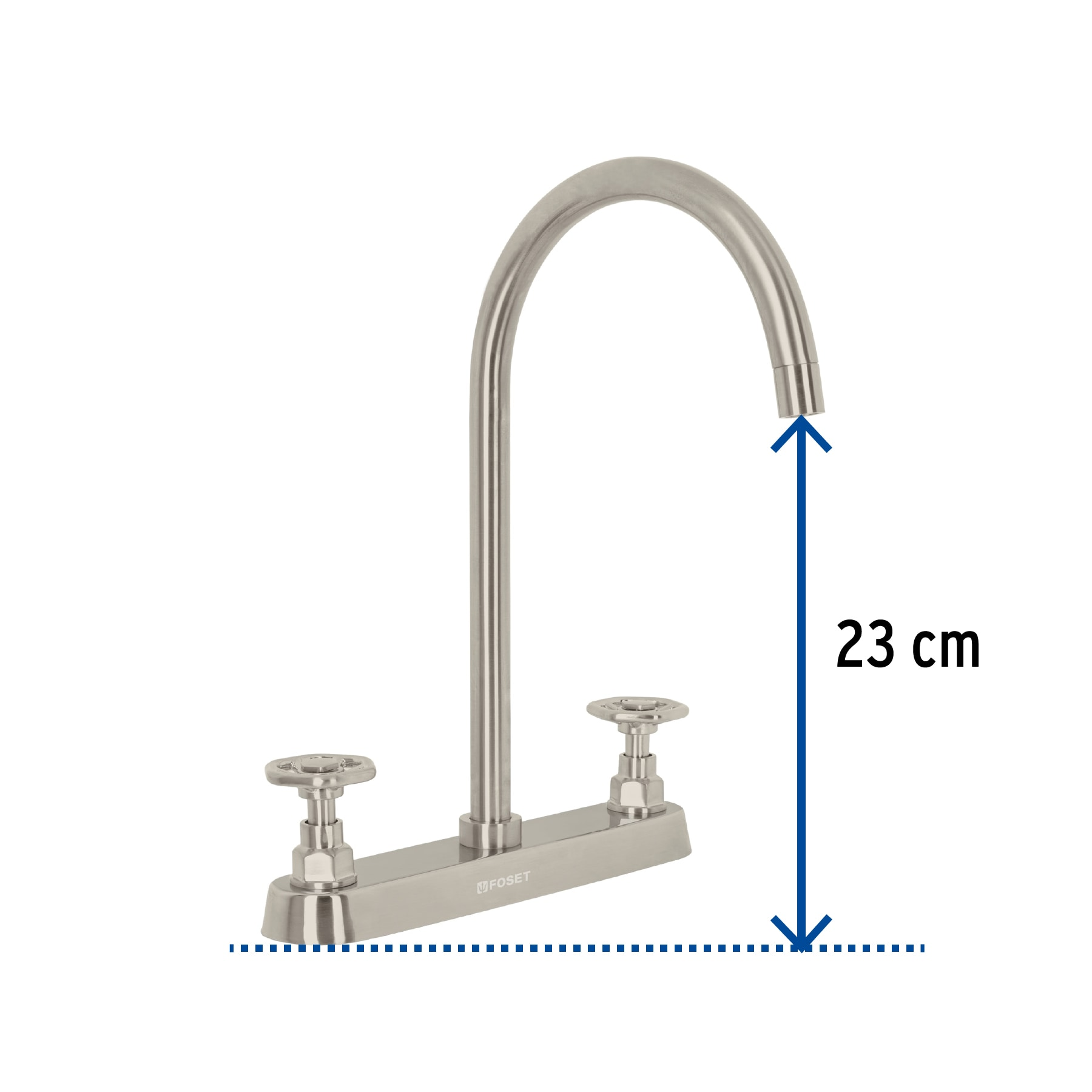 Mezcladora para fregadero, manerales redondos,satín, Tubig