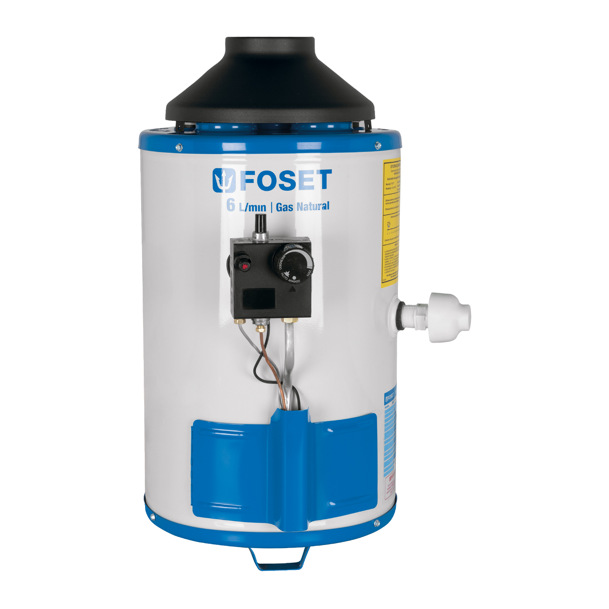 Calentador de paso, rápida recup, 6L, 1 serv, gas nat, FOSET