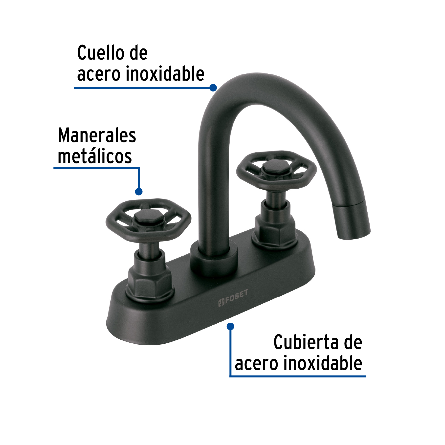 Mezcladora p/lavabo,bar,manerales redondos,negro mate,Tubig