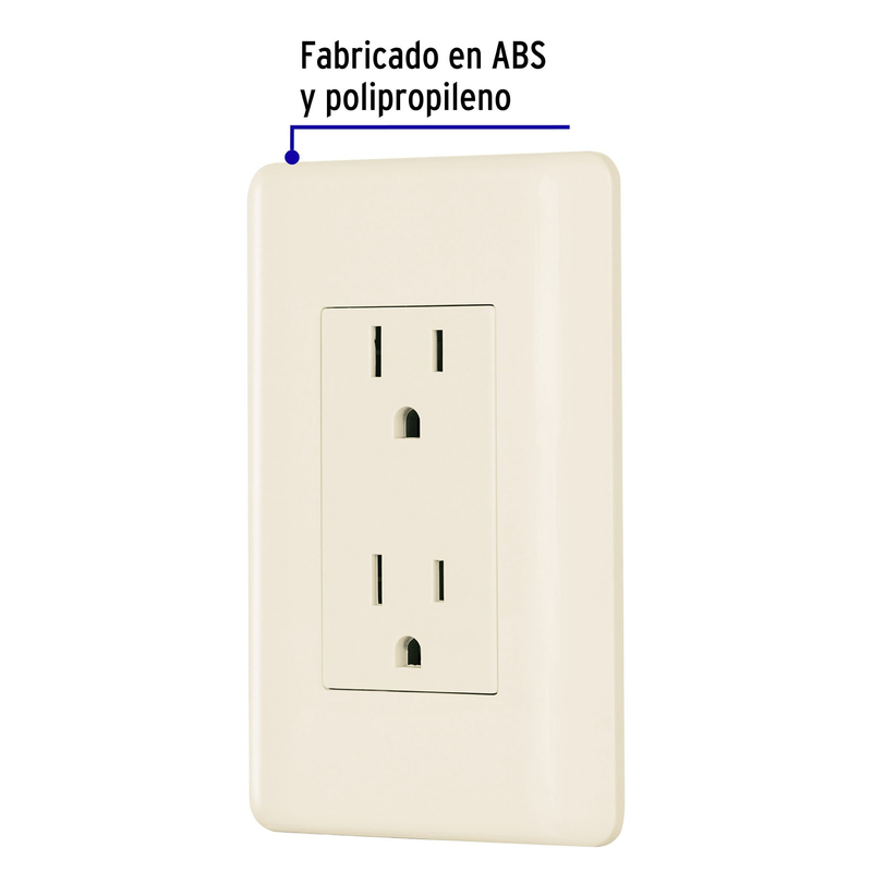 Contacto dúplex aterrizado, marfil, Volteck Basic