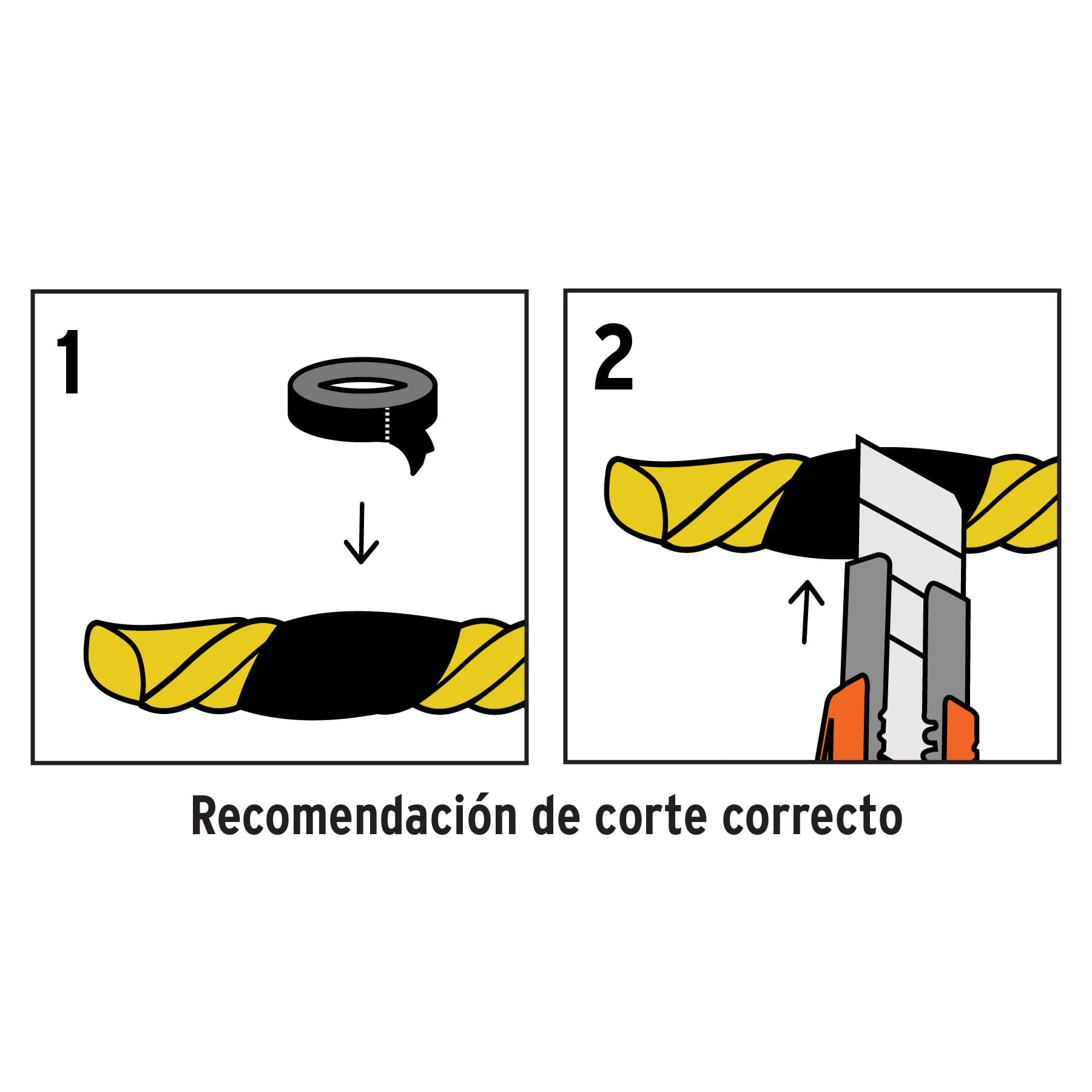 Metro de cuerda amarilla de 4mm en rollo de 2,380m