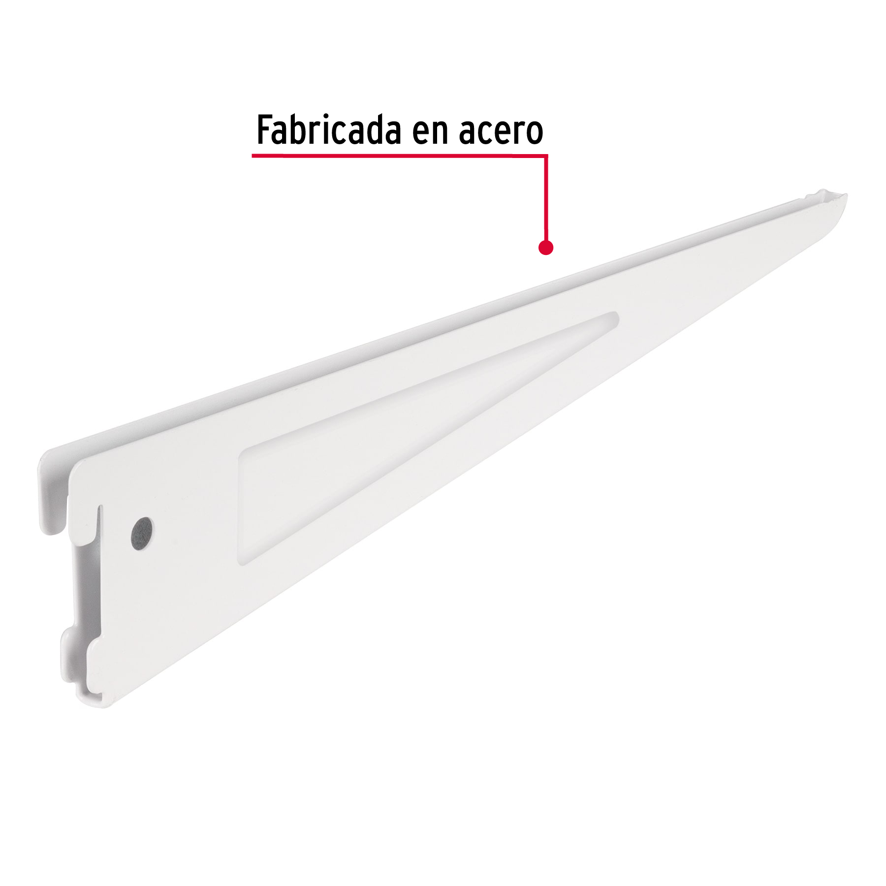 Ménsula plana blanca para cremallera doble, 37cm