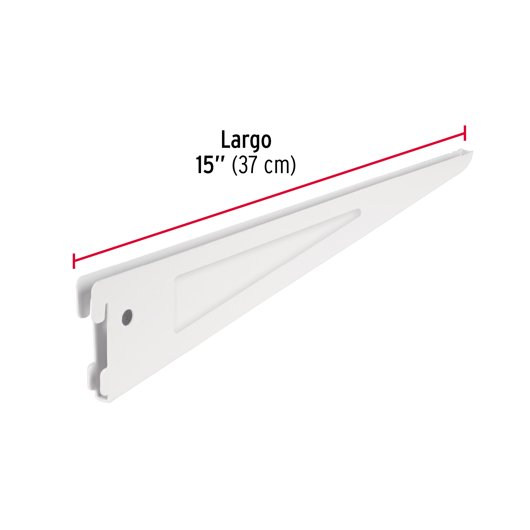 Ménsula plana blanca para cremallera doble, 37cm
