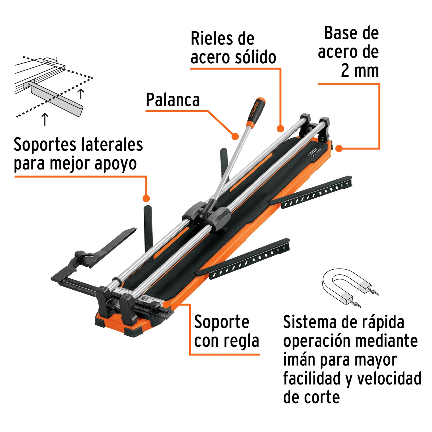 Cortador de azulejo con baleros, 100 cm, Truper Expert