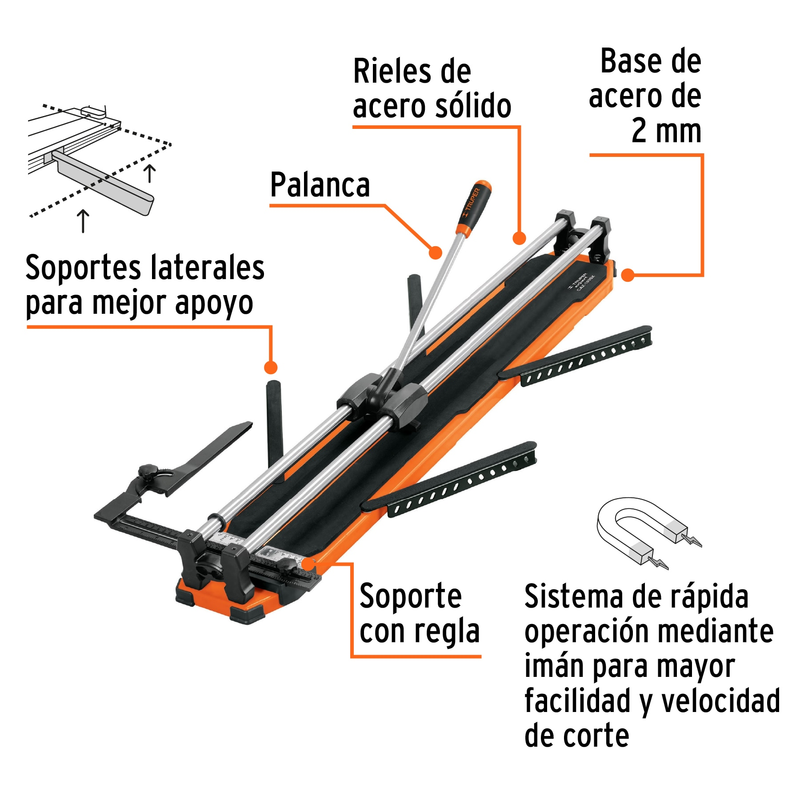 Cortador de azulejo con baleros, 100 cm, Truper Expert
