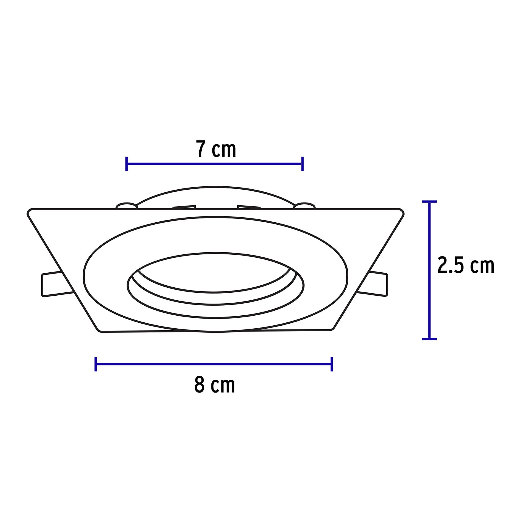 Luminario cuadrado satín spot dirigible, lámpara no incluida