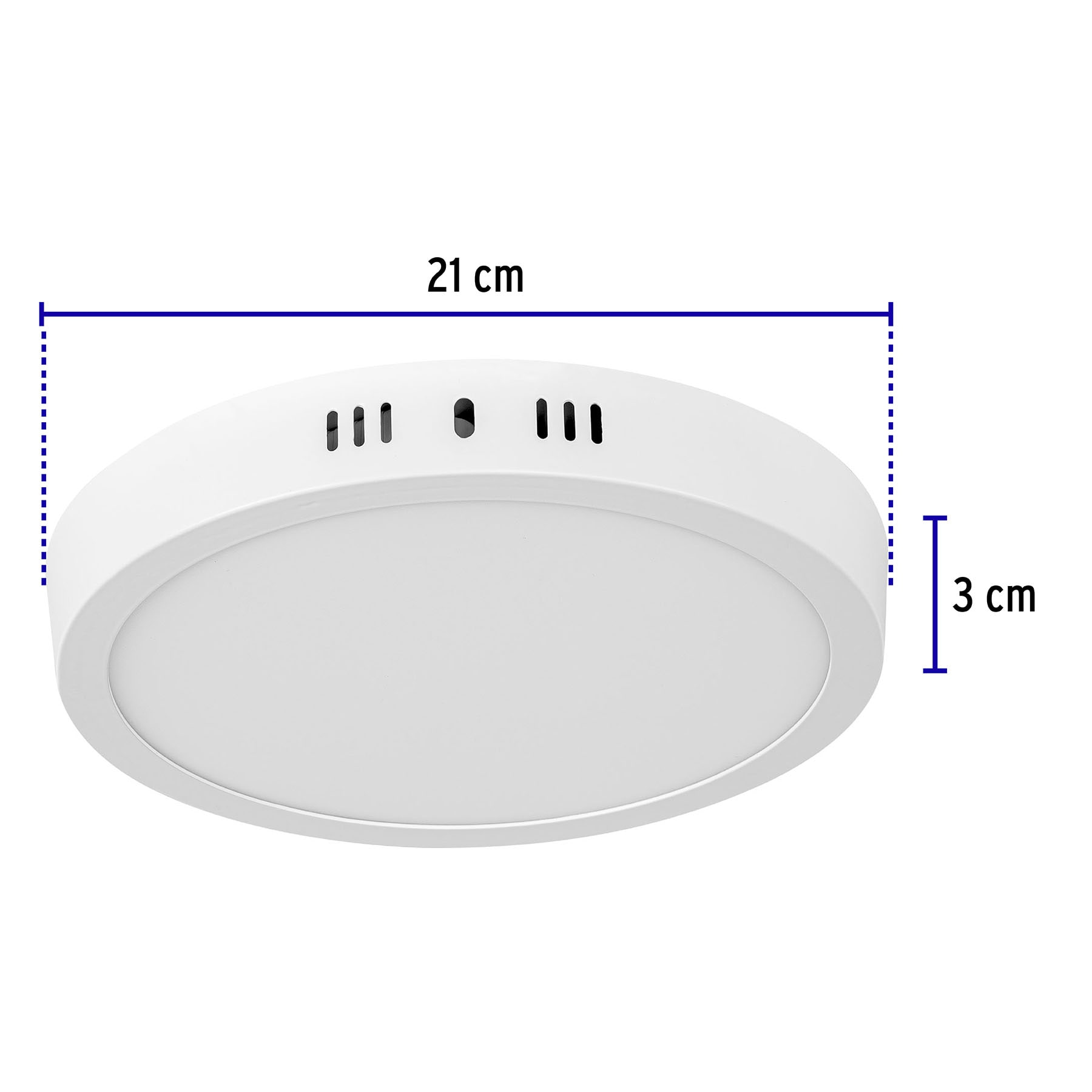 Luminario blanco de LED 18 W redondo tipo plafón luz cálida