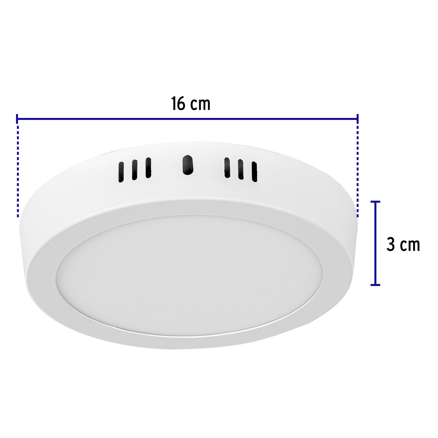 Luminario blanco de LED 12 W redondo tipo plafón luz cálida