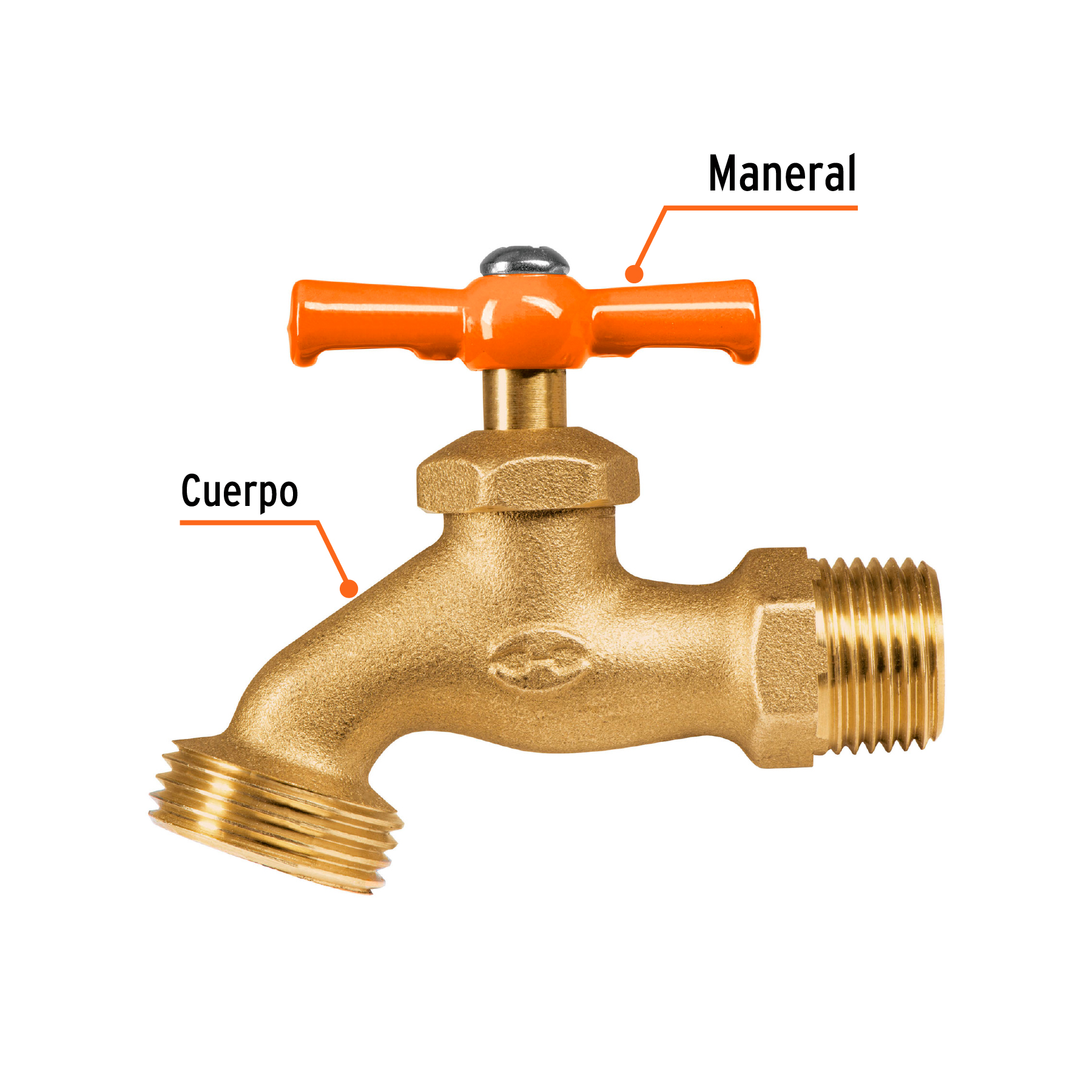 LLAVE DE LATÓN PARA MANGUERA 1/2,140G A GRANEL
