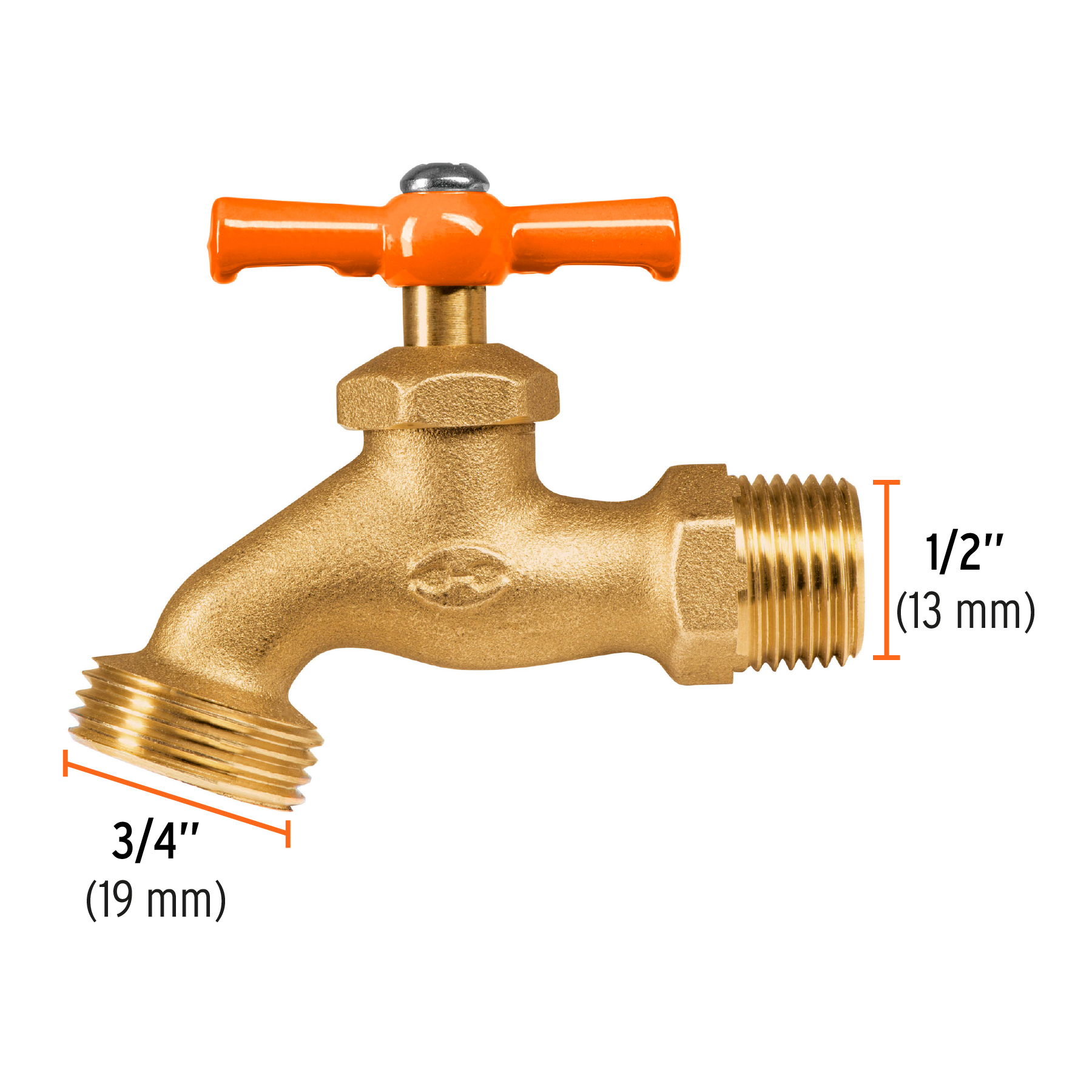 LLAVE DE LATÓN PARA MANGUERA 1/2,140G A GRANEL